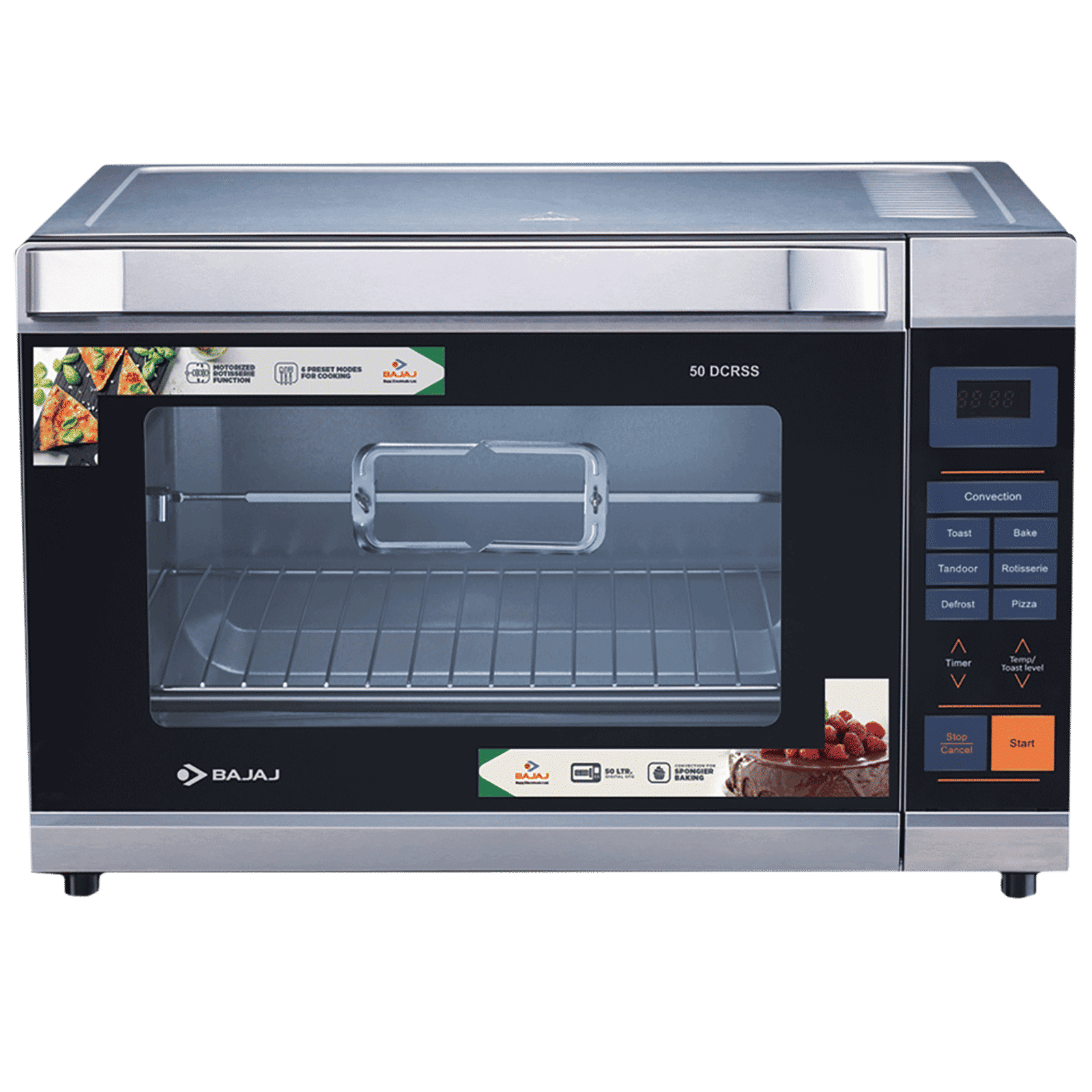 BAJAJ 50 DCRSS 50L Oven Toaster Grill with Motorized Rotisserie (Black/Silver)_1
