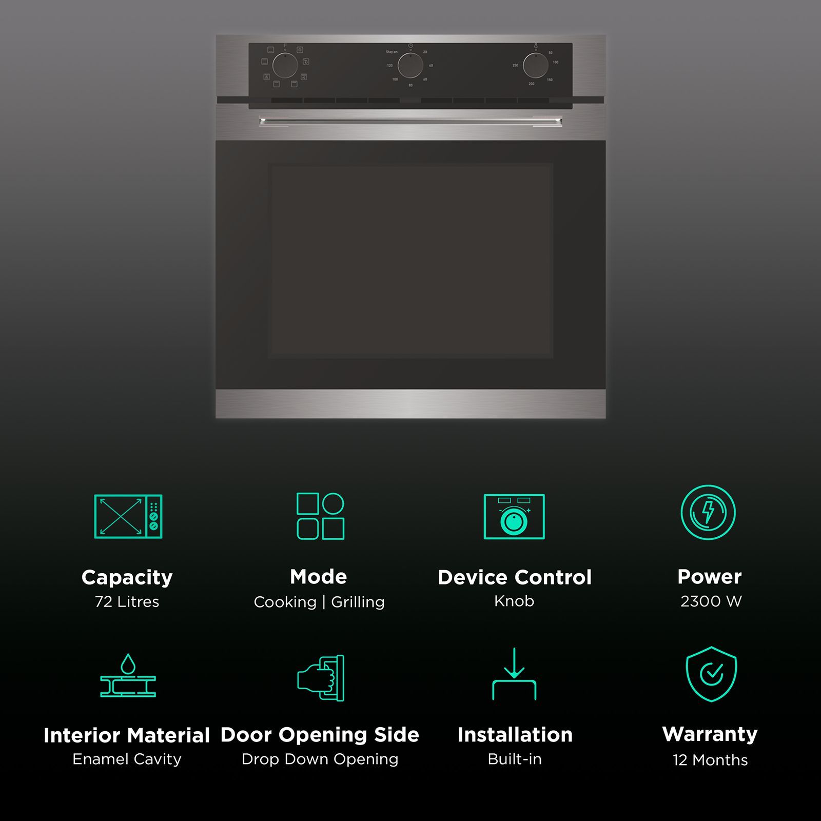 elica 72L Built-in Microwave Oven with Mechanical Control (EPBI Inox Nero 962 MMF, Black) elica 72L Built-in Microwave Oven with Mechanical Control (EPBI Inox Nero 962 MMF, Black)_3