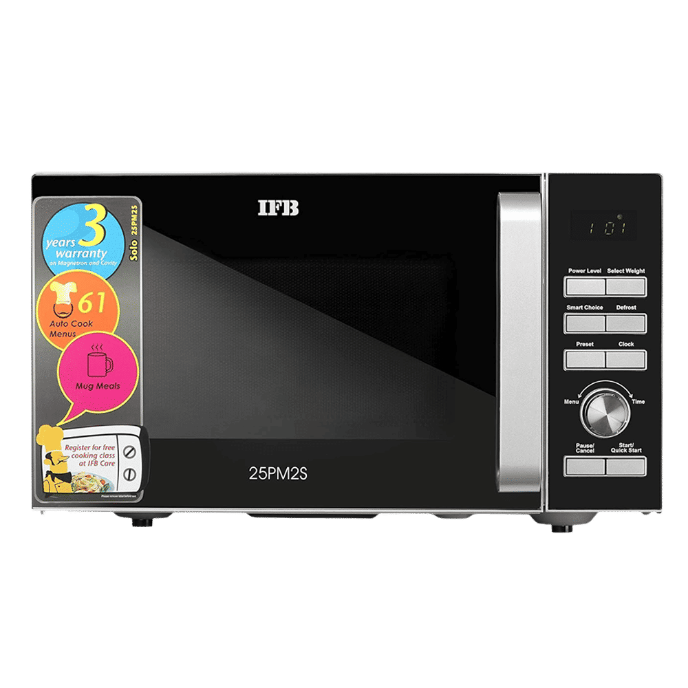 IFB 25PM2S 25L Solo Microwave Oven with 61 Auto Menu (Metallic Silver) IFB 25PM2S 25L Solo Microwave Oven with 61 Auto Menu (Metallic Silver)_1
