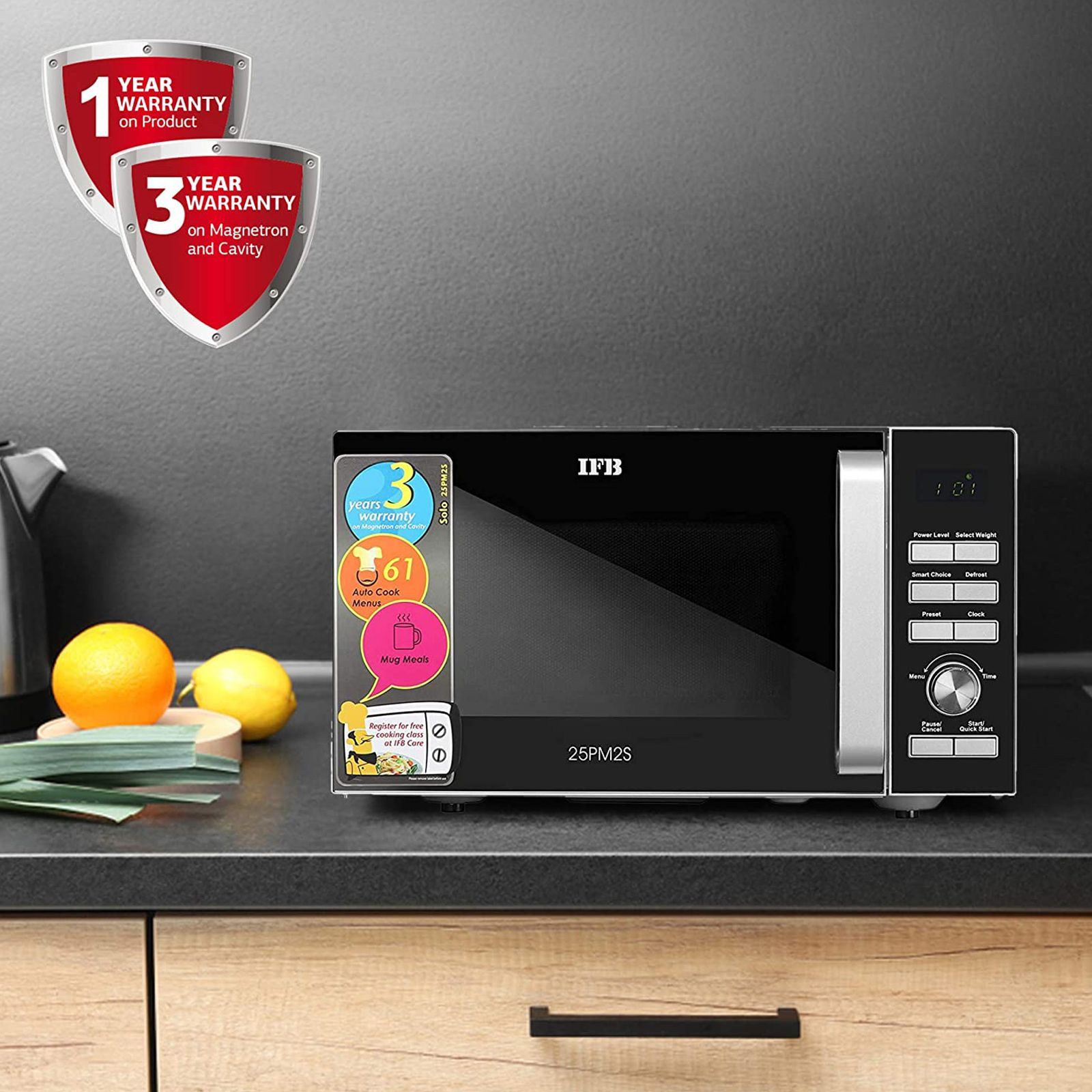 IFB 25PM2S 25L Solo Microwave Oven with 61 Auto Menu (Metallic Silver) IFB 25PM2S 25L Solo Microwave Oven with 61 Auto Menu (Metallic Silver)_15