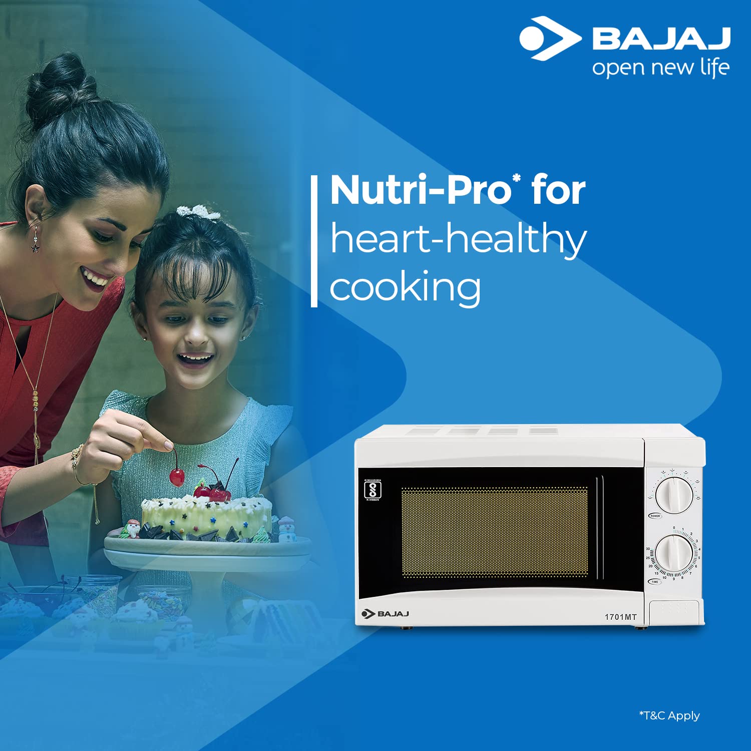 BAJAJ 1701 MT 17L Solo Microwave Oven with Nutri-Pro for Heart-Healthy Cooking (White)_12