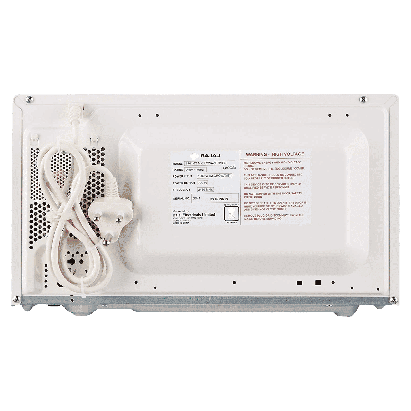 BAJAJ 1701 MT 17L Solo Microwave Oven with Nutri-Pro for Heart-Healthy Cooking (White)_5