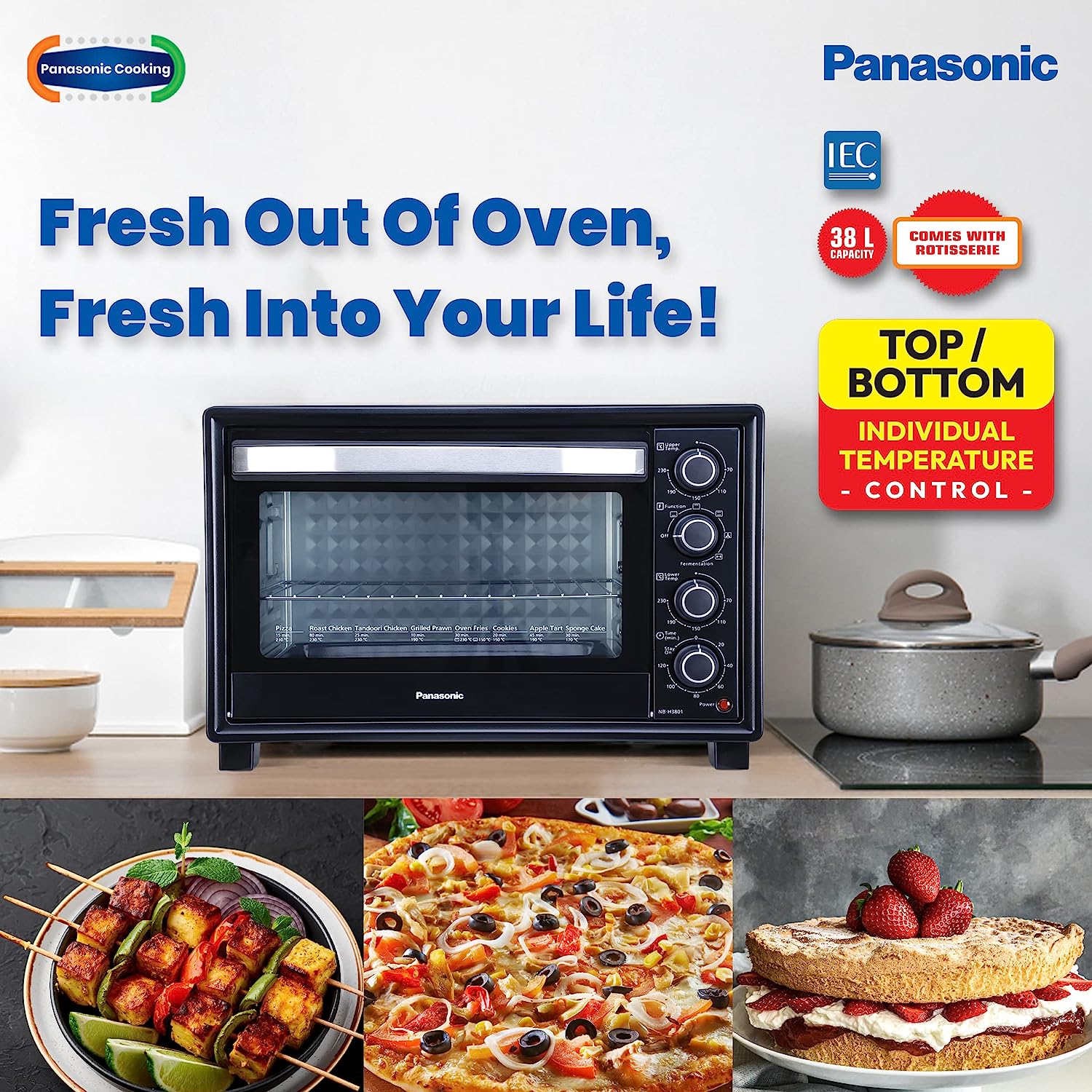 Panasonic 38L Oven Toaster Grill with Motorized Rotisserie (Black)_7