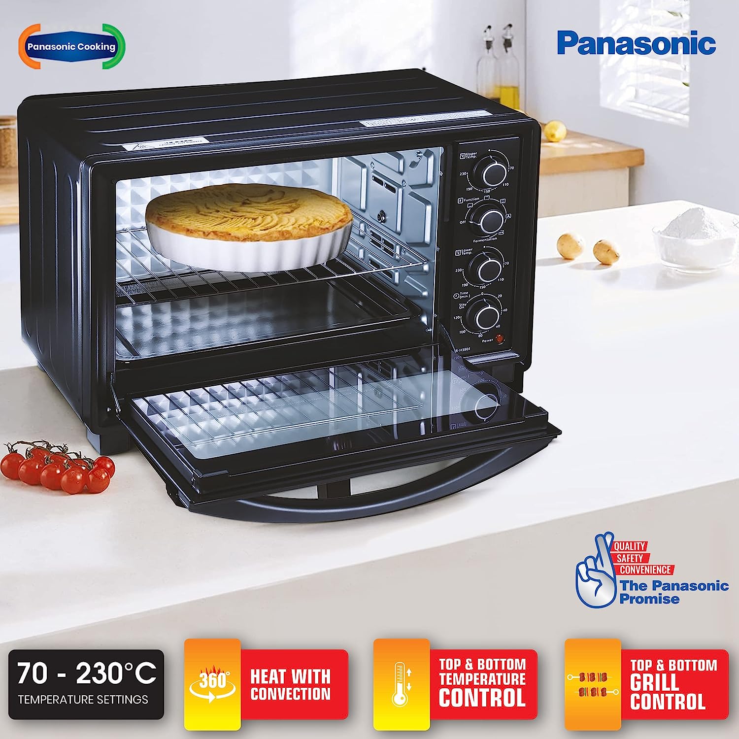 Panasonic 38L Oven Toaster Grill with Motorized Rotisserie (Black)_14