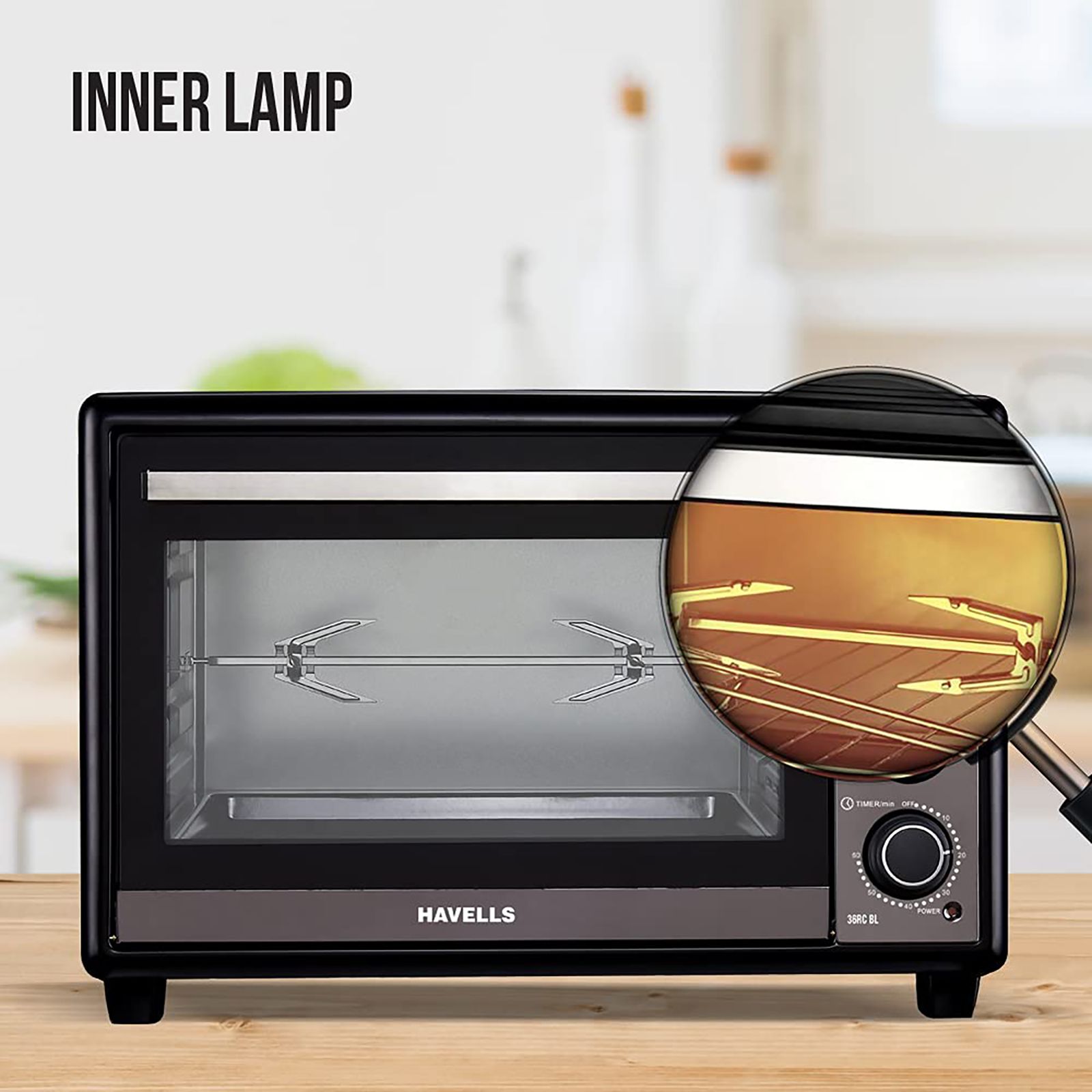 HAVELLS 36L Oven Toaster Grill with 6 Heating Modes (Black)_6