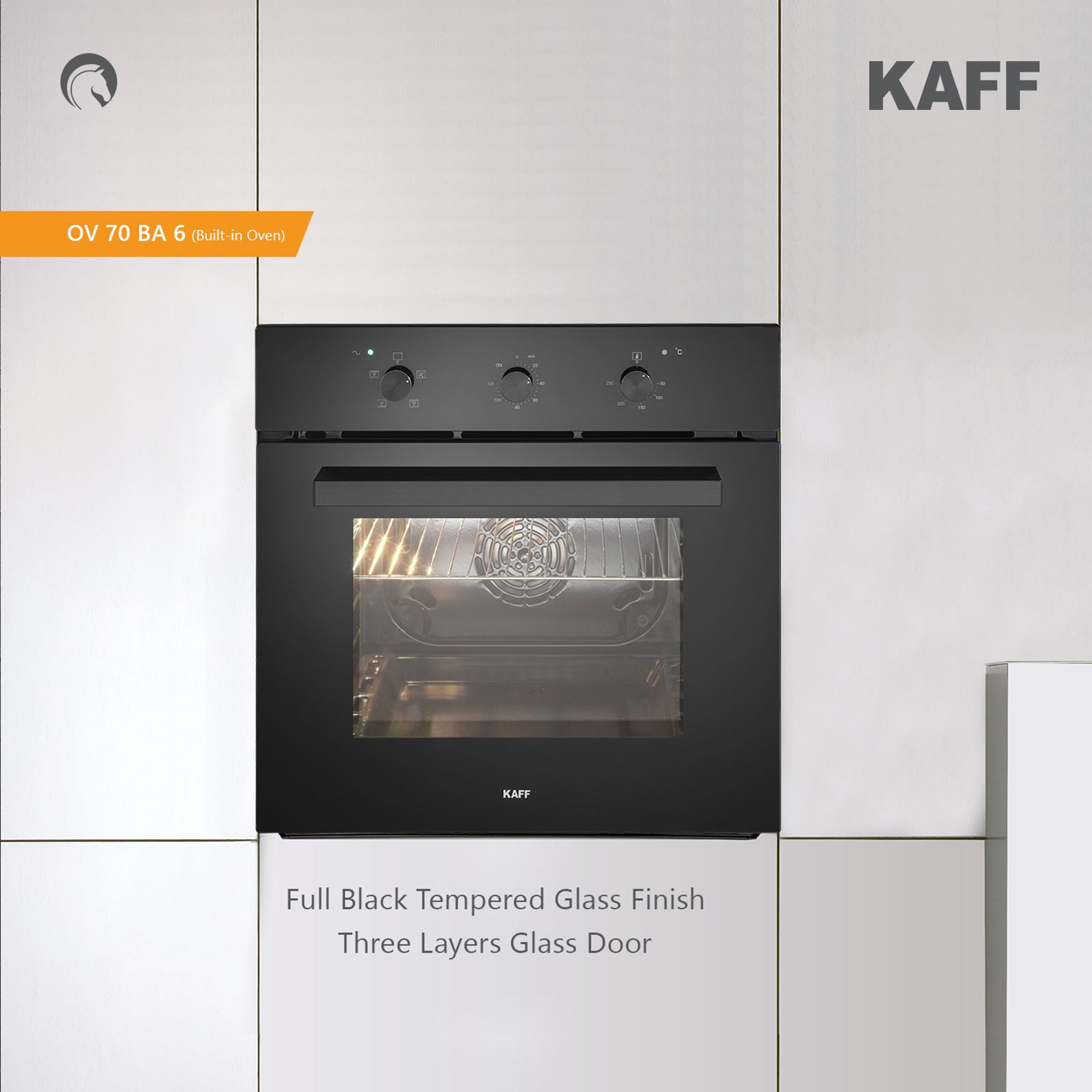 KAFF Series Collection 70L 60cm Built-in Microwave with 3 Layer Glass Door (KOV70BA6, Black)_6