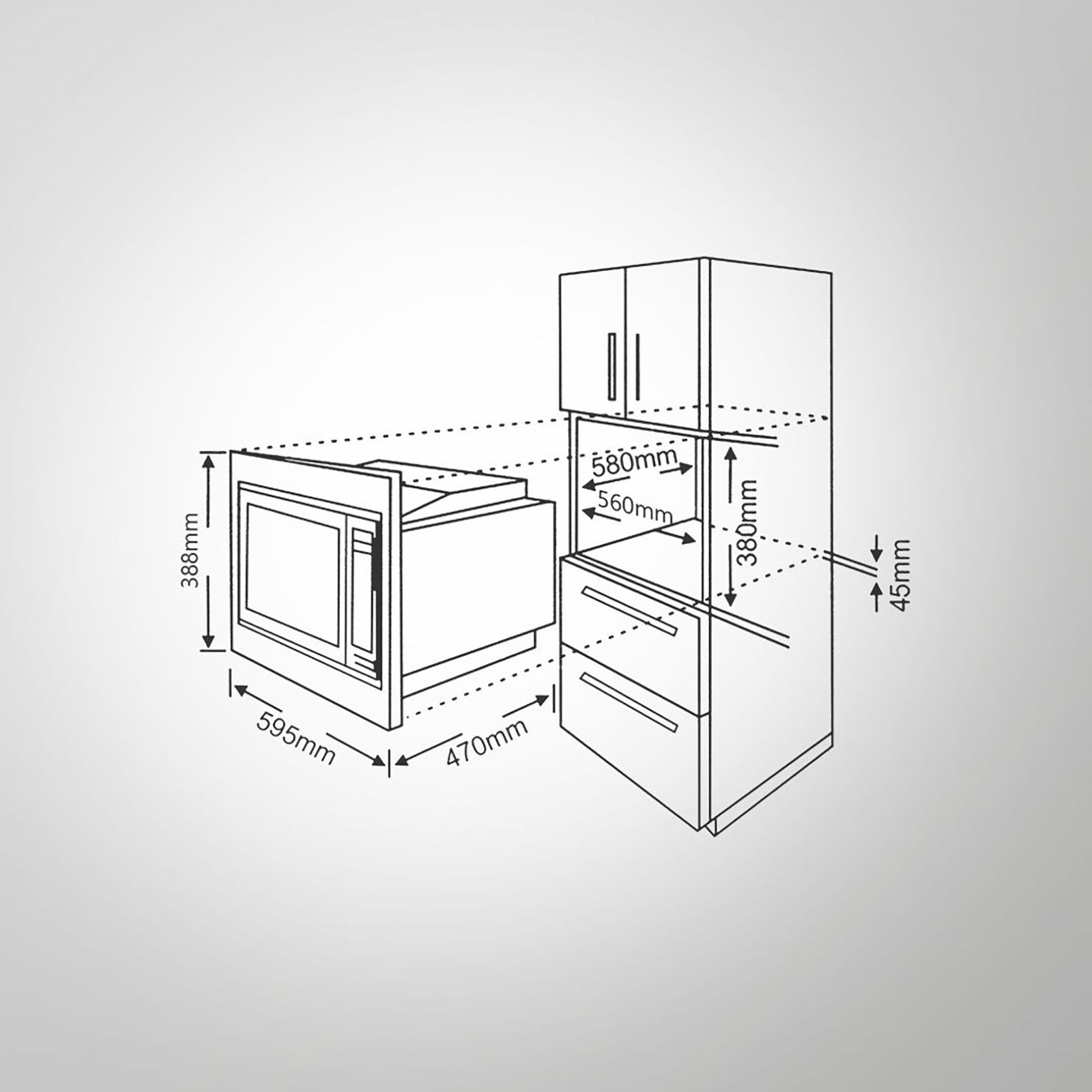 KAFF KMW 5PJ 20L Built-in Microwave with Autocook Menus (KMW5PJ, Black)_8