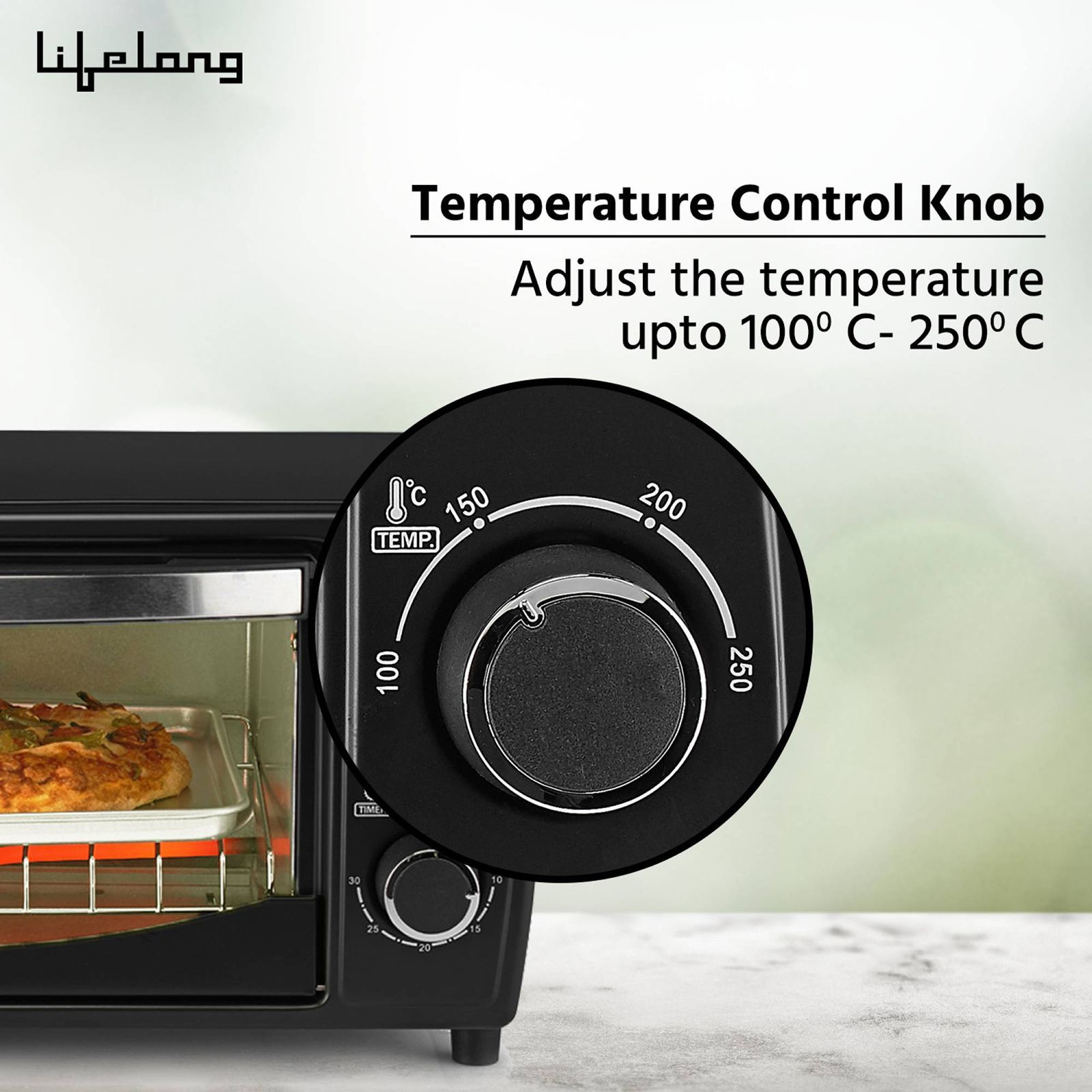Lifelong LLOT10 10L Oven Toaster Grill with Auto Shut Off Timer (Black)_7