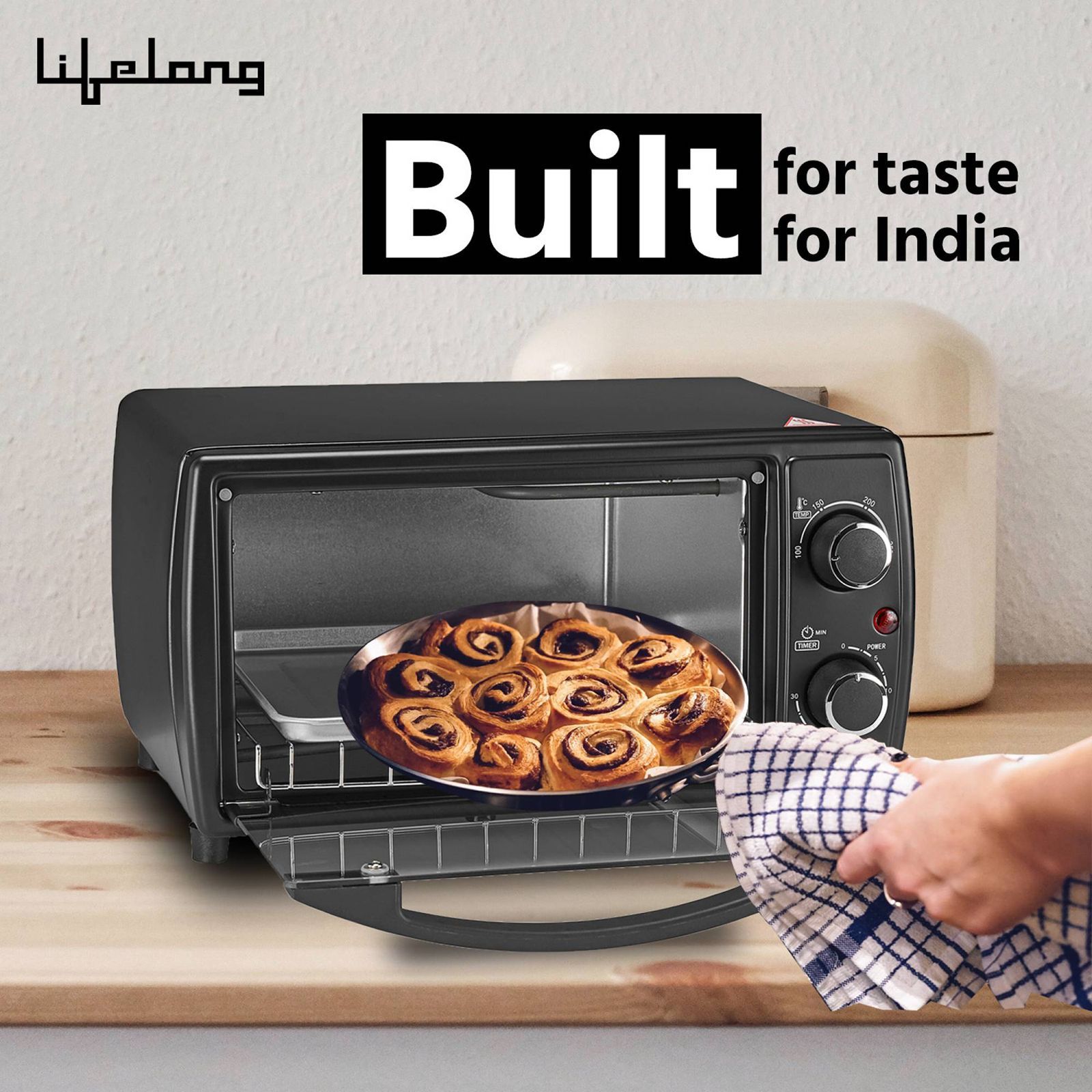 Lifelong LLOT10 10L Oven Toaster Grill with Auto Shut Off Timer (Black)_14