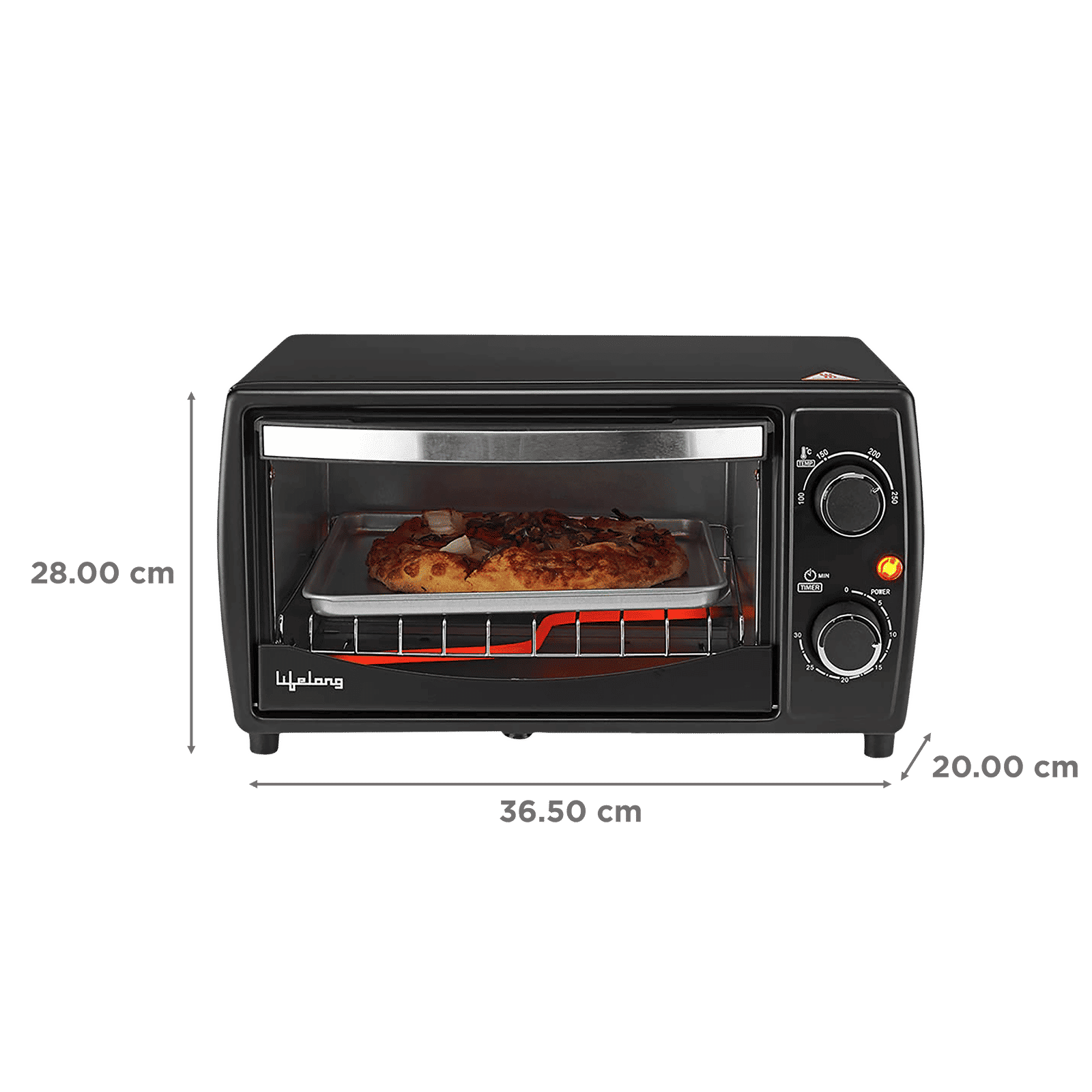Lifelong LLOT10 10L Oven Toaster Grill with Auto Shut Off Timer (Black)_2