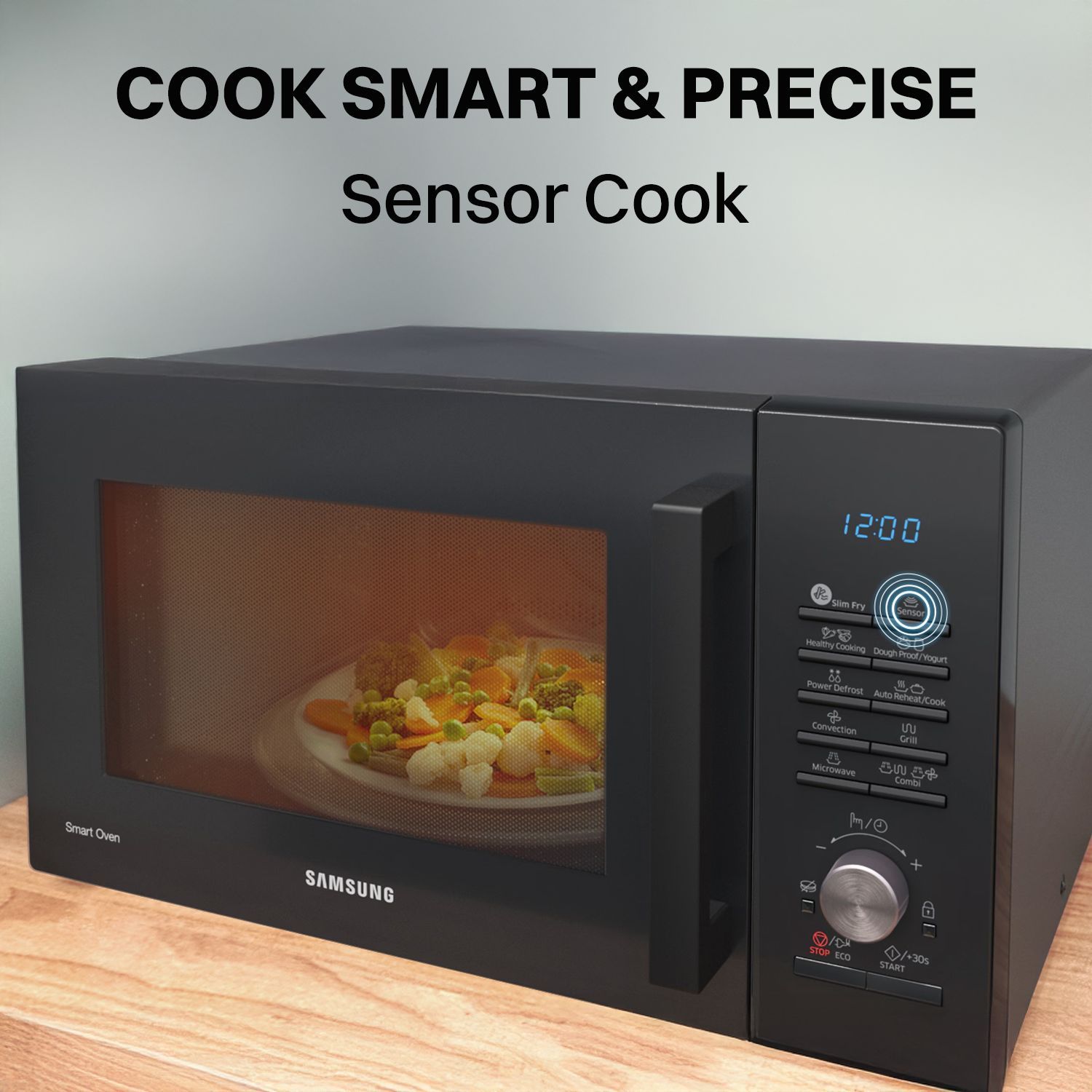 SAMSUNG 28L Convection Microwave Oven with Slim Fry Technology (MC28H5025VL/TL, Black)_14