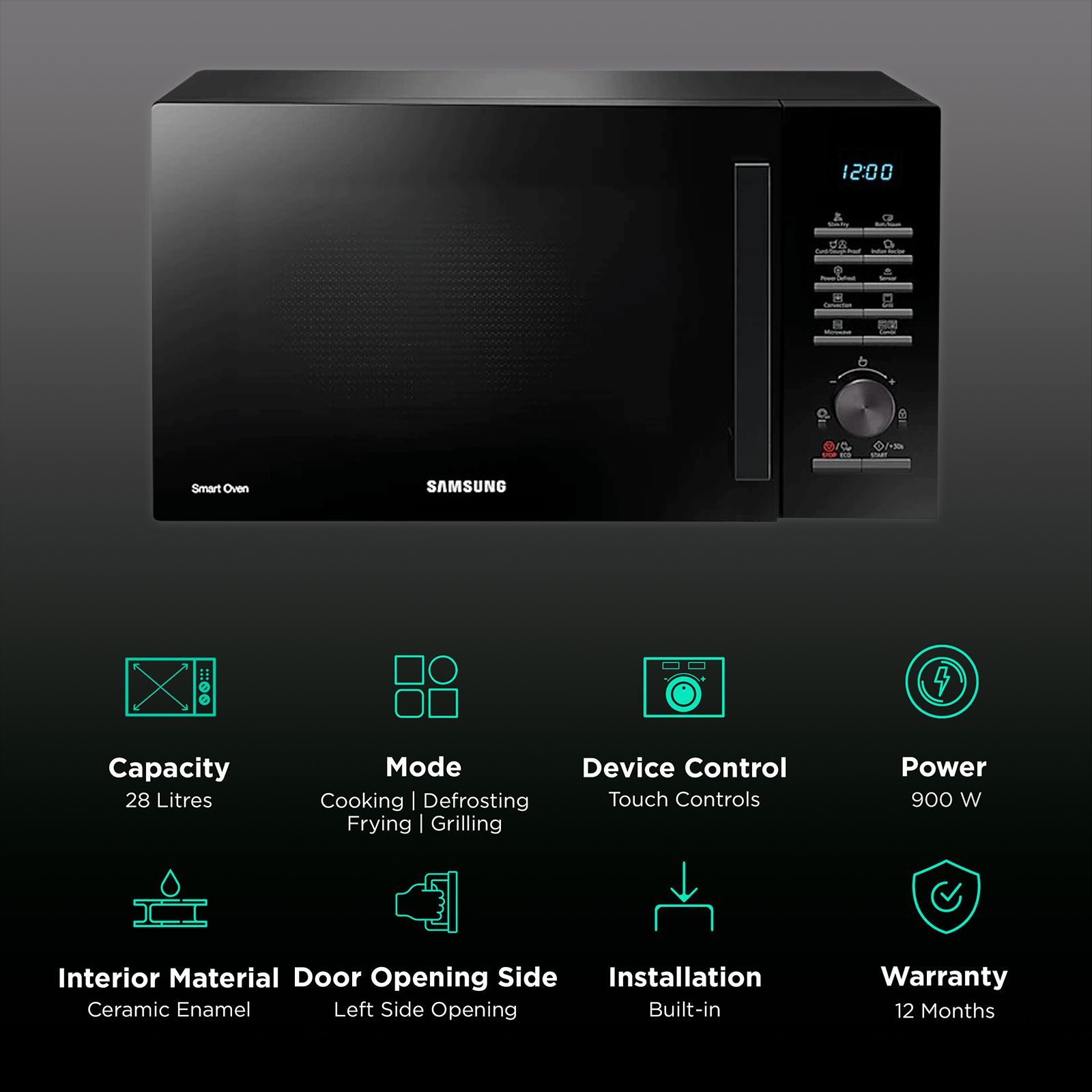 SAMSUNG 28L Convection Microwave Oven with Slim Fry Technology (MC28H5025VL/TL, Black) SAMSUNG 28L Convection Microwave Oven with Slim Fry Technology (MC28H5025VL/TL, Black)_3