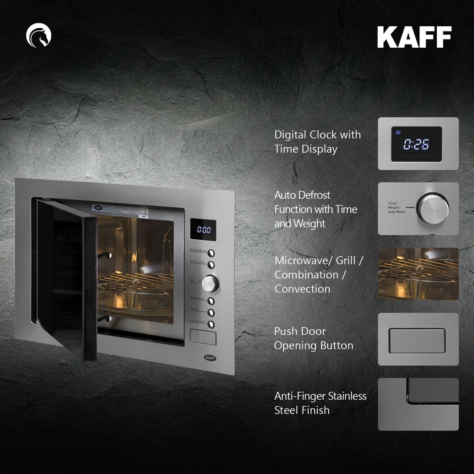 KAFF KB4A32L 60cm Built-in Microwave with Autocook Menus (KB7A, Black) KAFF KB4A32L 60cm Built-in Microwave with Autocook Menus (KB7A, Black)_8