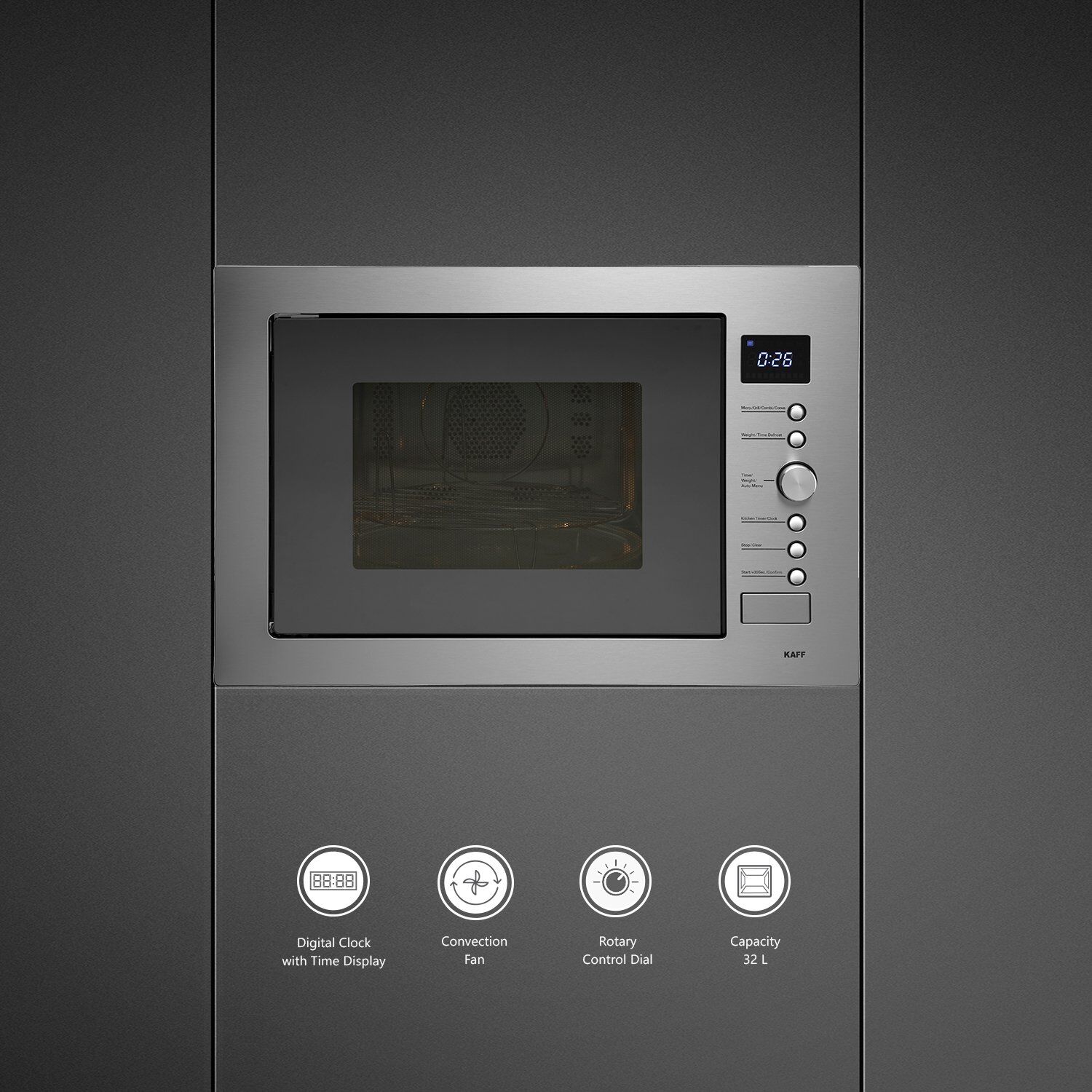 KAFF KB4A32L 60cm Built-in Microwave with Autocook Menus (KB7A, Black) KAFF KB4A32L 60cm Built-in Microwave with Autocook Menus (KB7A, Black)_9