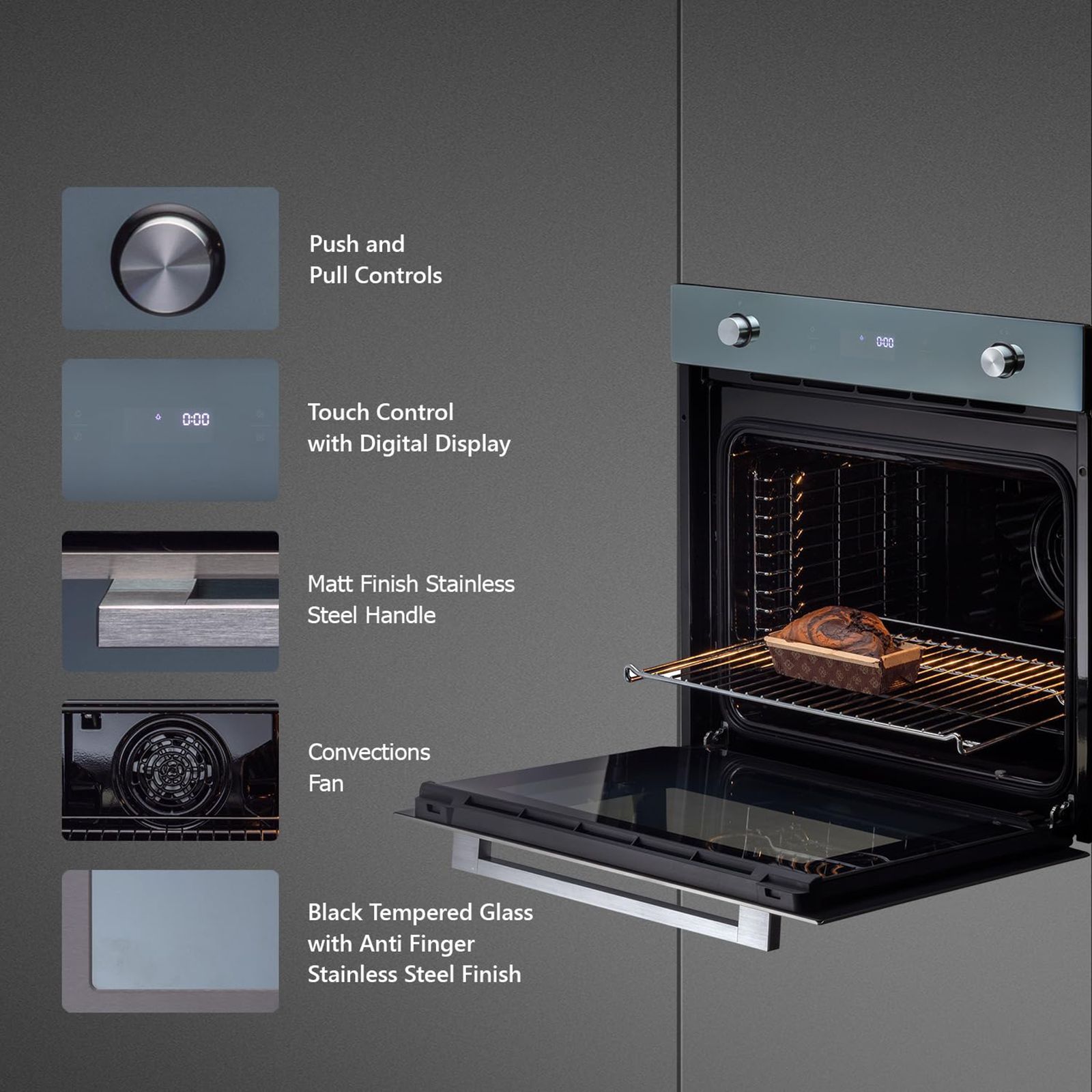 KAFF 82L 60cm Built-in Electric Microwave with Multi-Function (KOVMLJ-E6, Black) KAFF 82L 60cm Built-in Electric Microwave with Multi-Function (KOVMLJ-E6, Black)_12