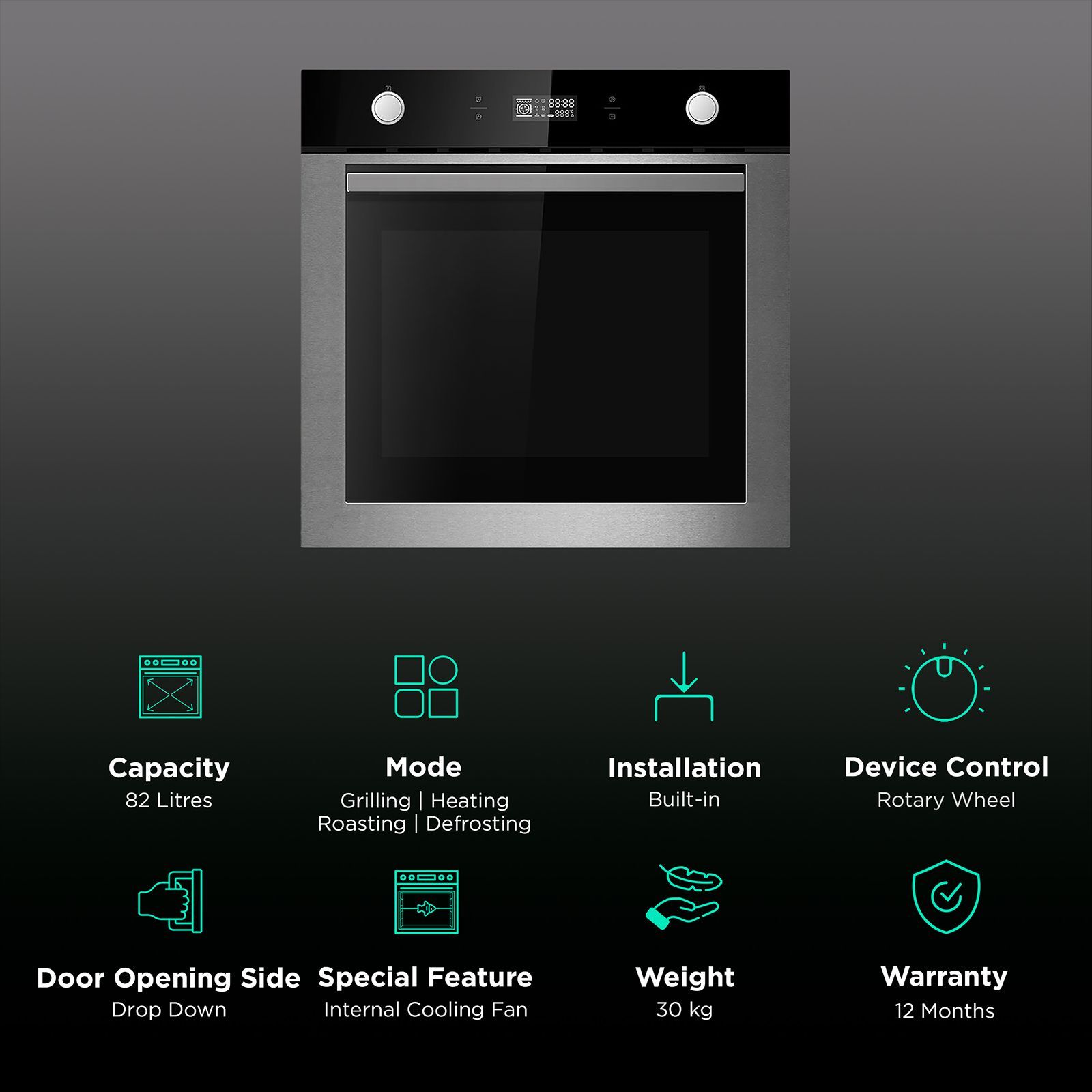 KAFF 82L 60cm Built-in Electric Microwave with Multi-Function (KOVMLJ-E6, Black) KAFF 82L 60cm Built-in Electric Microwave with Multi-Function (KOVMLJ-E6, Black)_3