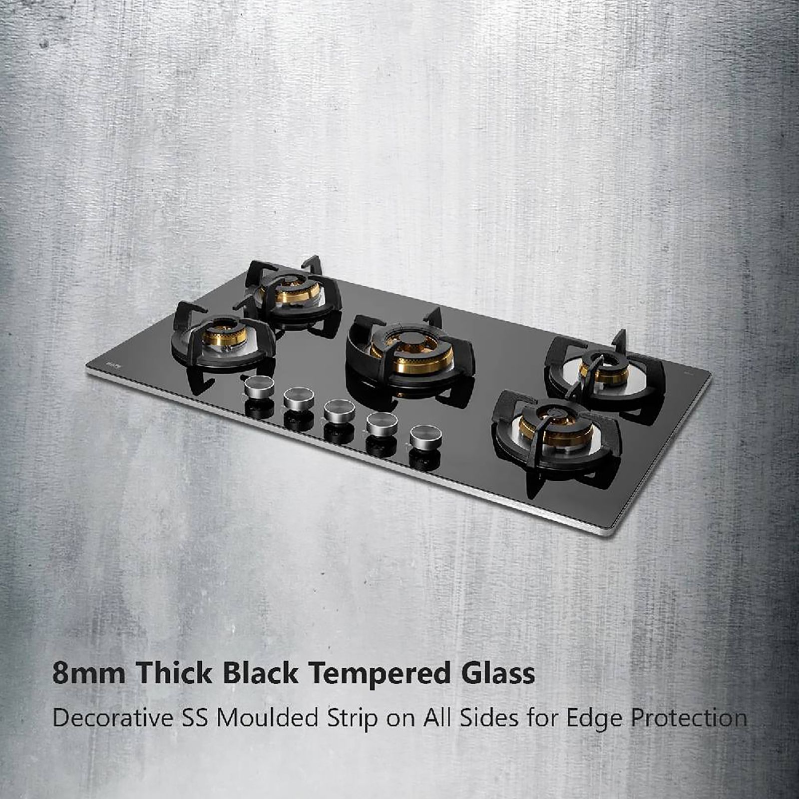 KAFF Bellini Tempered Glass Top 5 Burner Automatic Electric Hob (Flame Failure Device, Black)_16