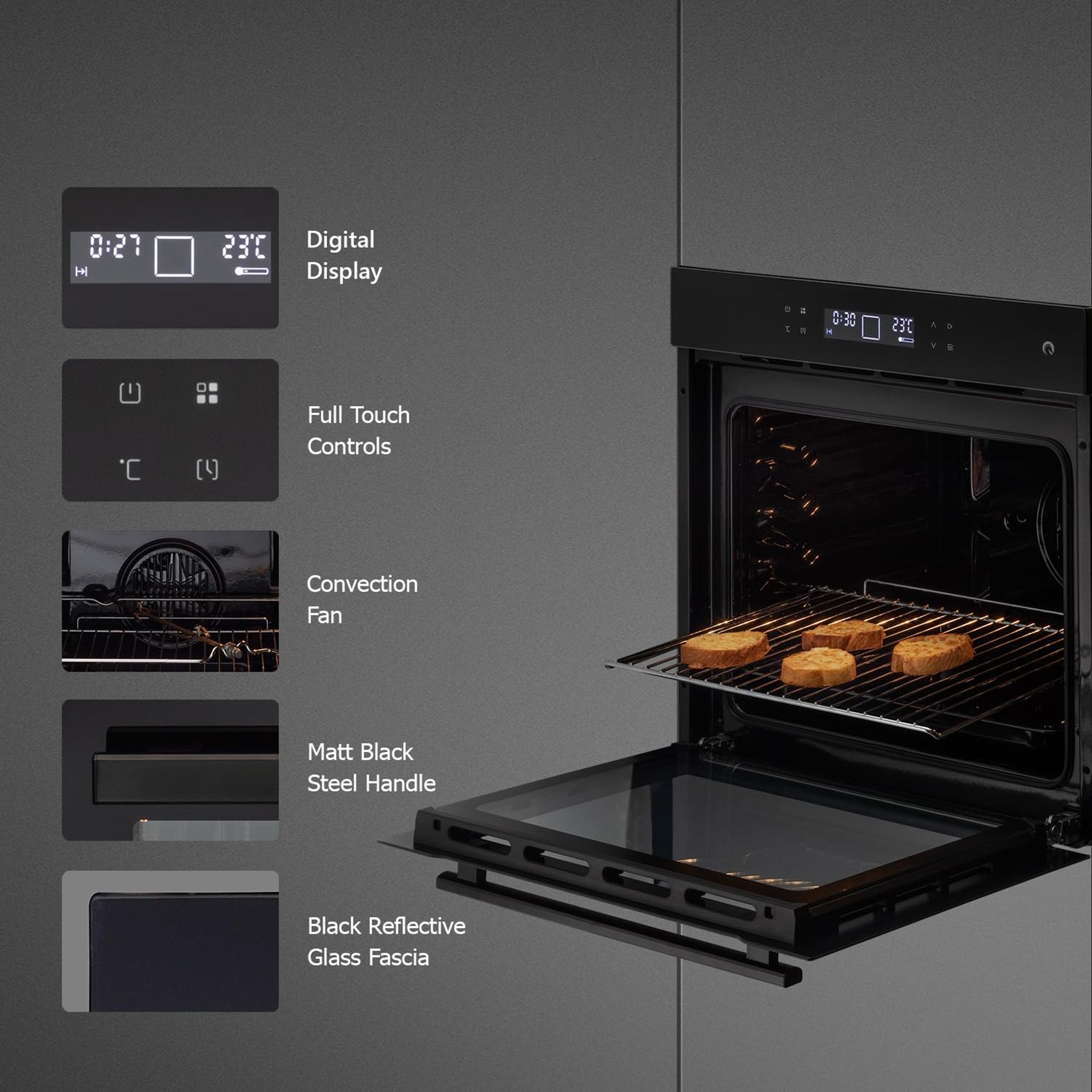 KAFF Series Collection 81L 60cm Built-in Electric Microwave with Memory Function (OV 81TCBL, Black) KAFF Series Collection 81L 60cm Built-in Electric Microwave with Memory Function (OV 81TCBL, Black)_11