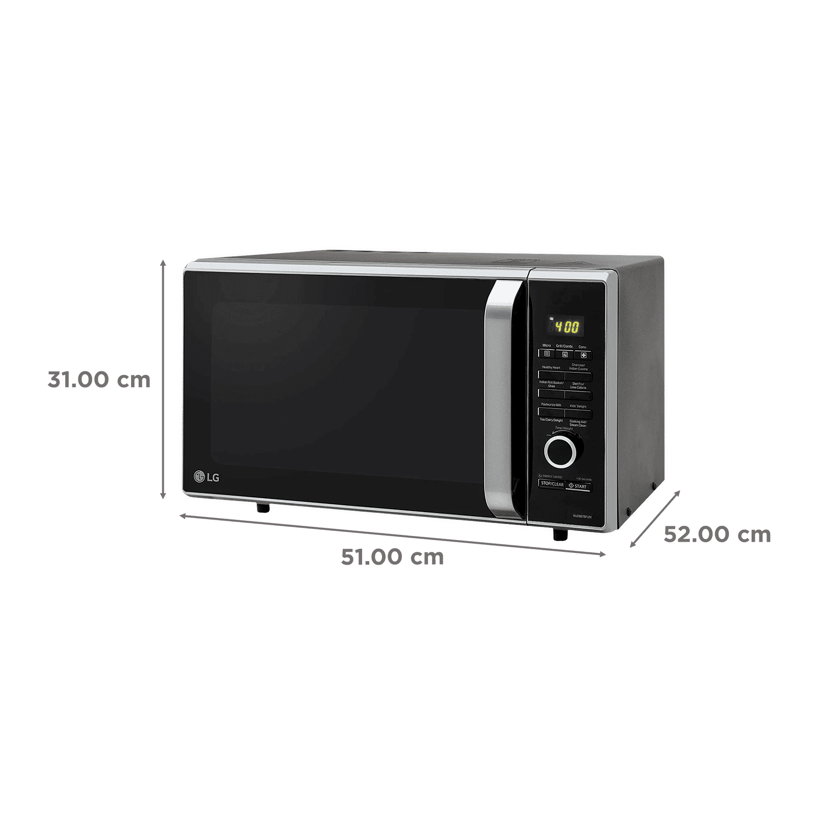 LG 28L Charcoal Microwave Oven with Diet Fry (MJ2887BFUM.DBKQILN, Black)_2