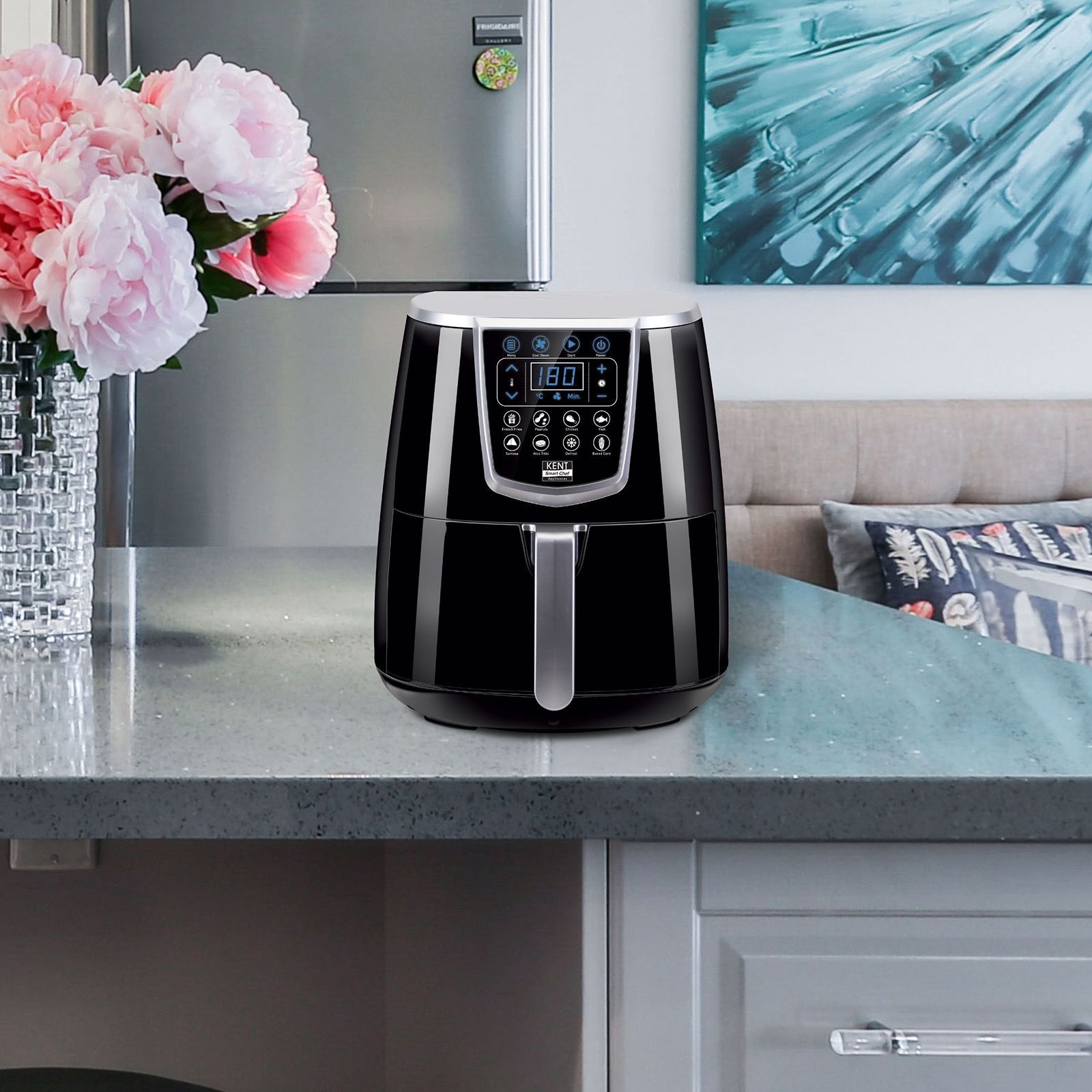 KENT 1.4L 1350 Watt Digital Air Fryer with Rapid Air Technology (Black)_7