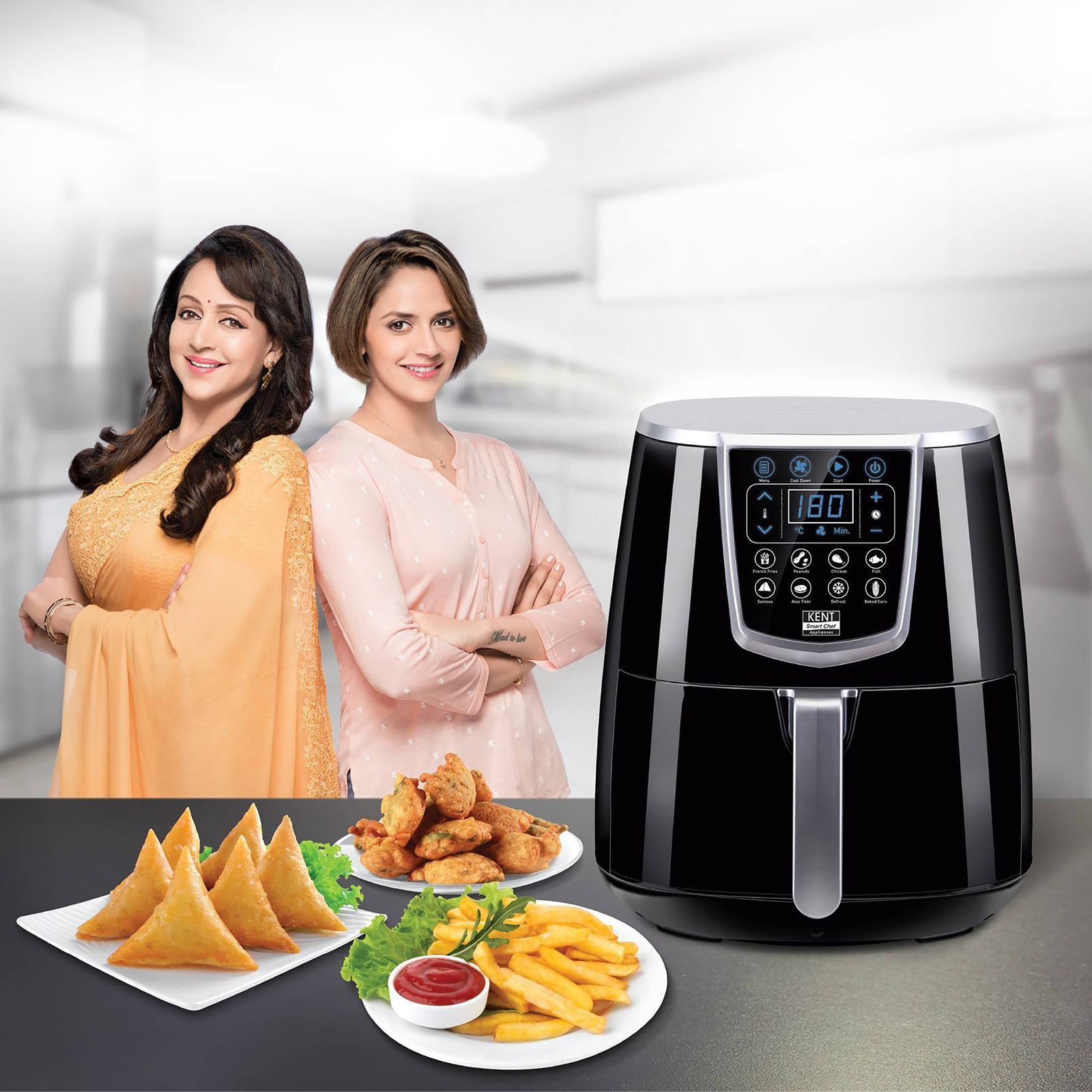 KENT 1.4L 1350 Watt Digital Air Fryer with Rapid Air Technology (Black)_8