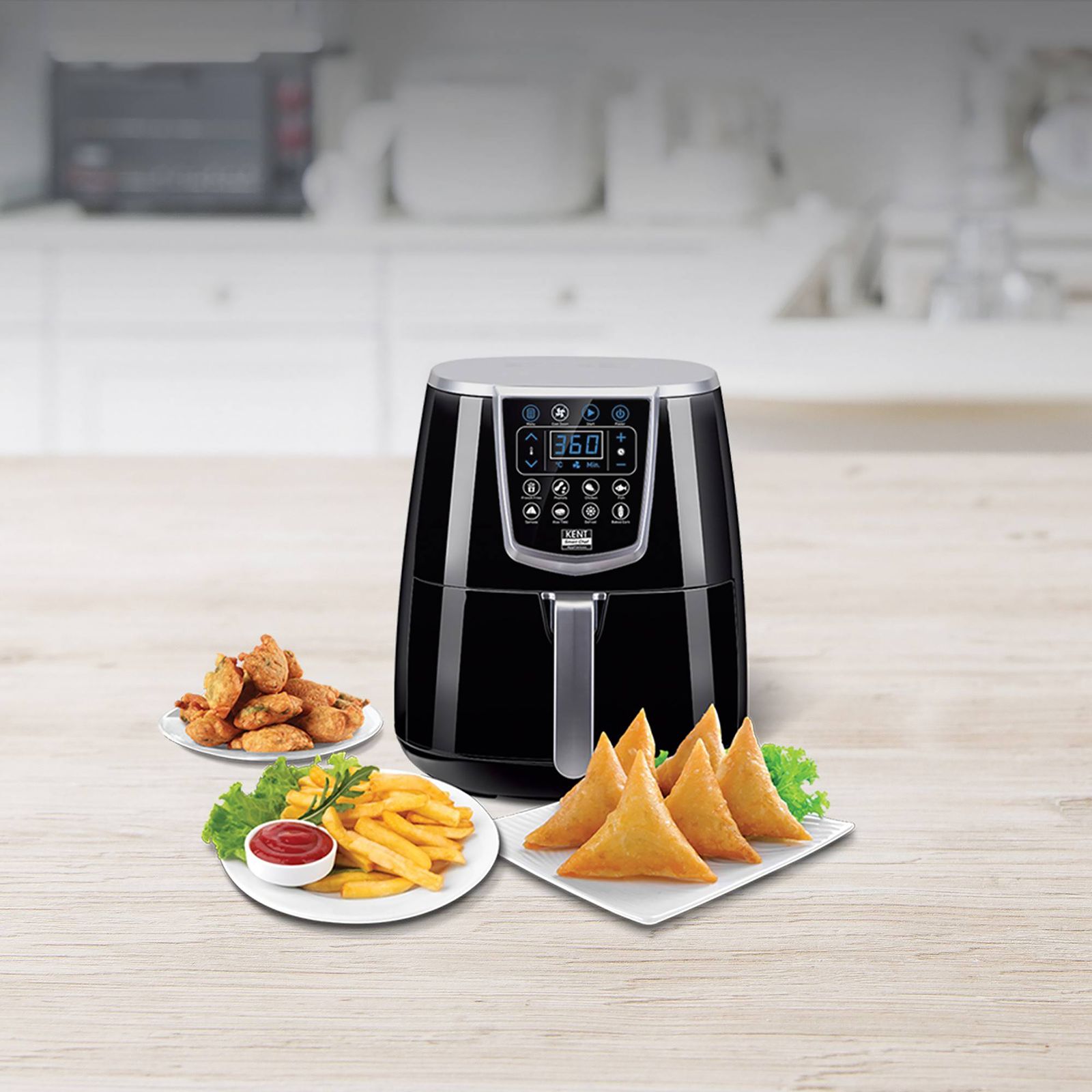 KENT 1.4L 1350 Watt Digital Air Fryer with Rapid Air Technology (Black)_9