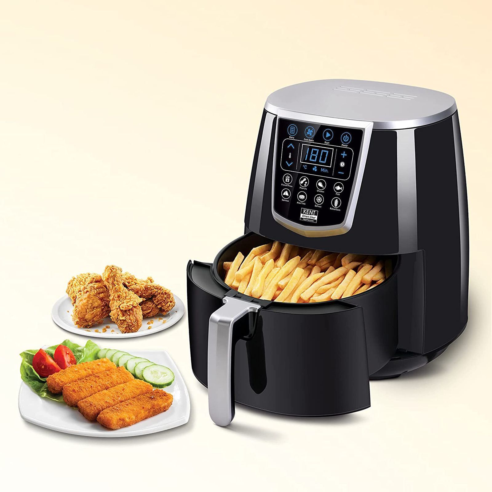 KENT 1.4L 1350 Watt Digital Air Fryer with Rapid Air Technology (Black)_6