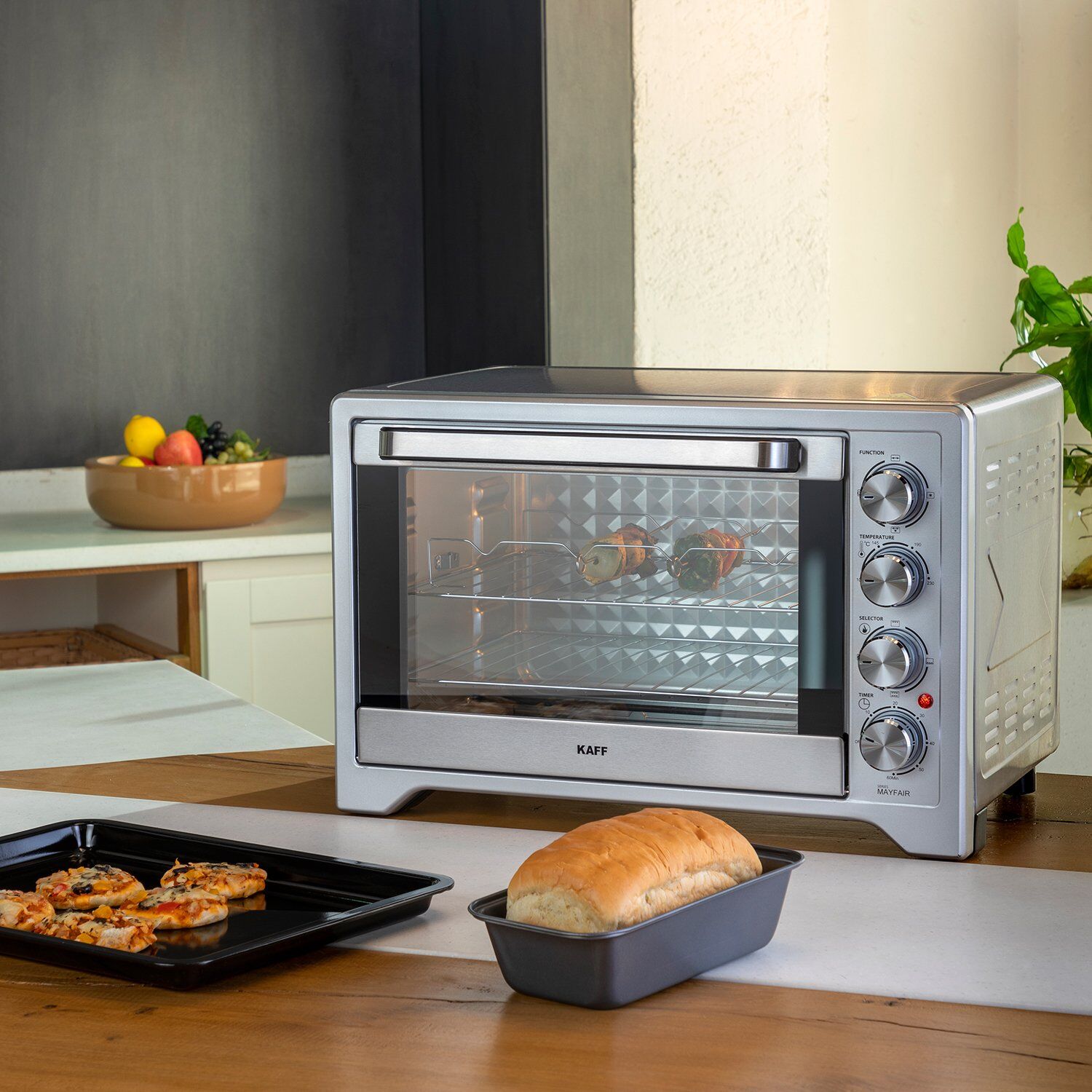 KAFF Series MAYFAIR 45L Oven Toaster Grill with Rotisserie & Convection Function (Silver)_9