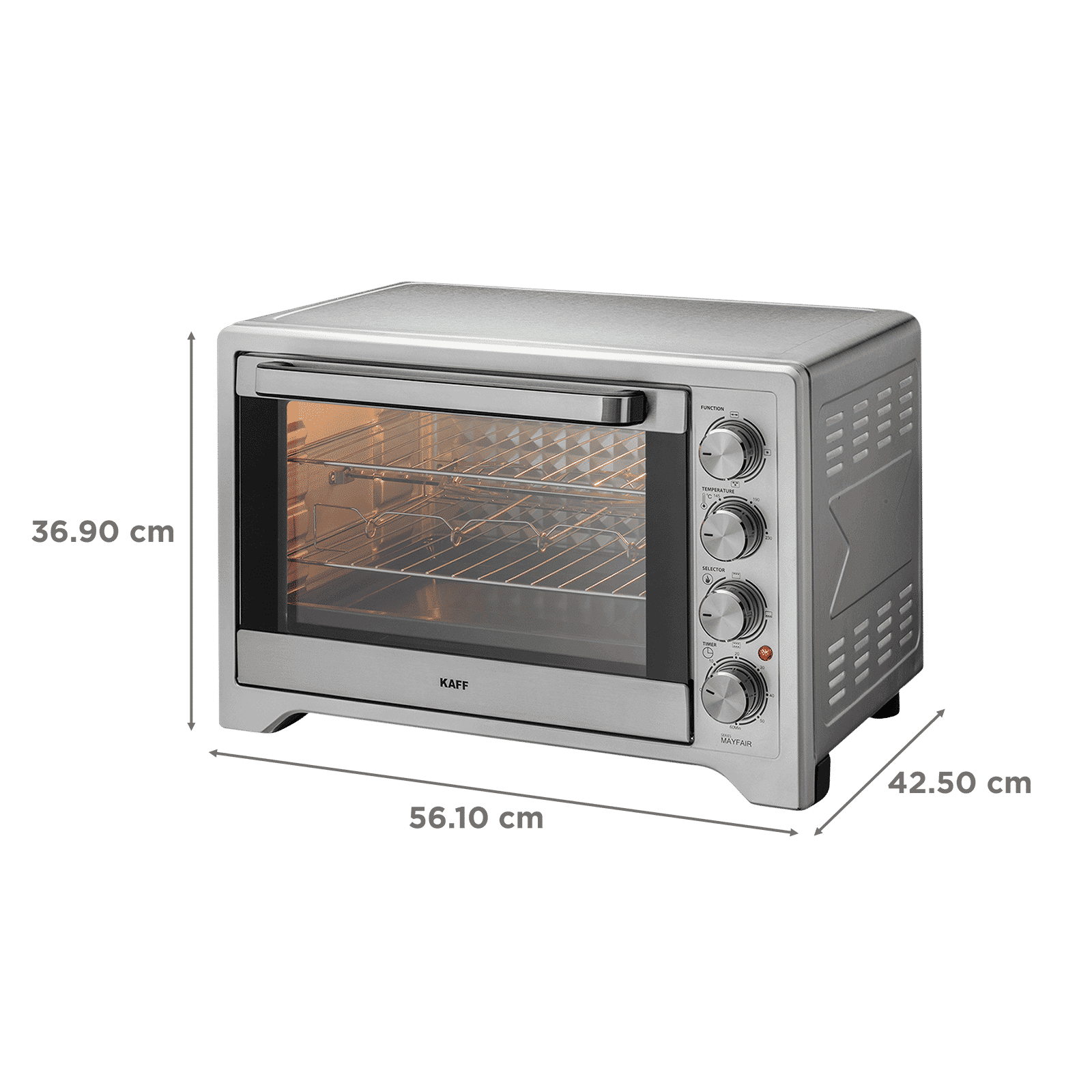 KAFF Series MAYFAIR 45L Oven Toaster Grill with Rotisserie & Convection Function (Silver)_2