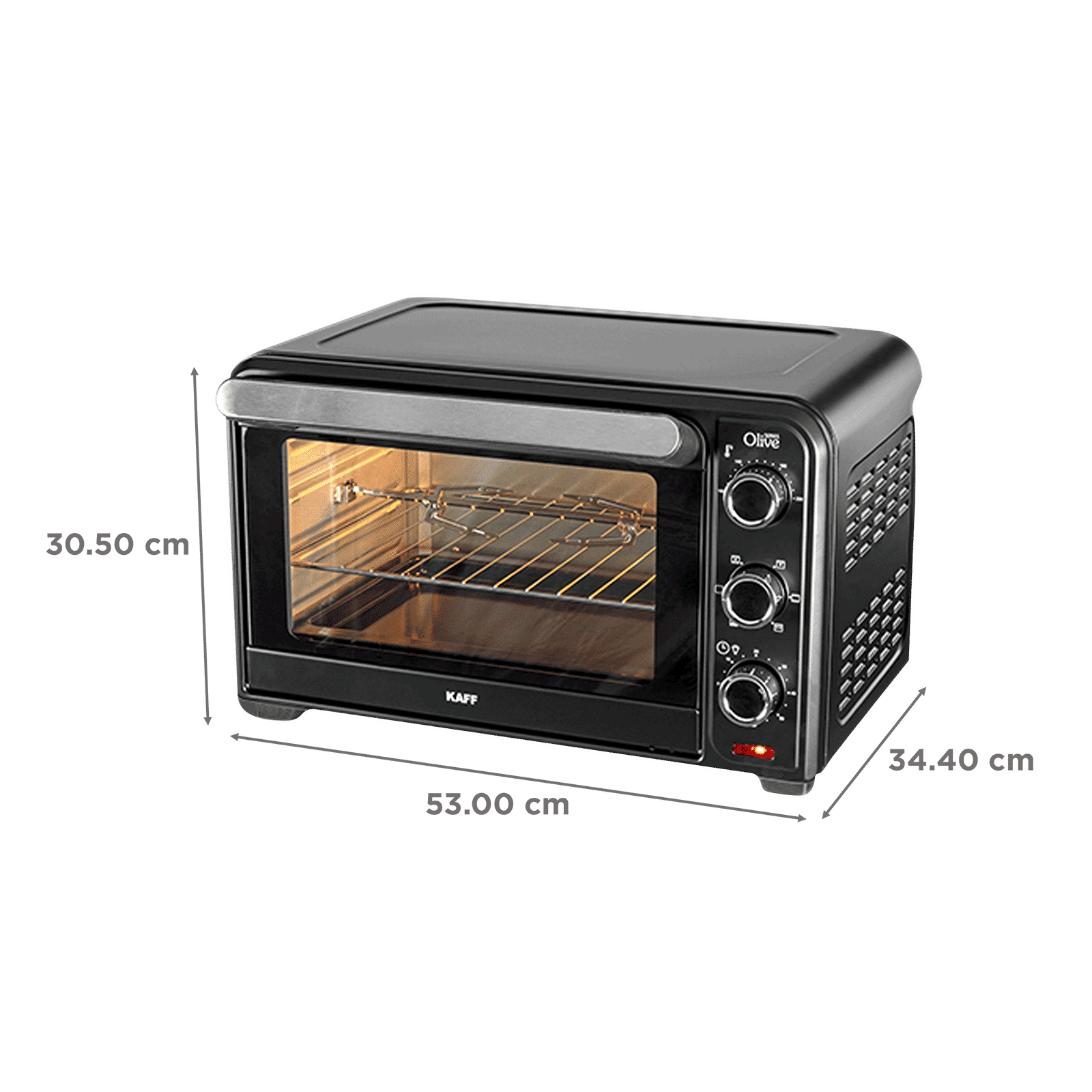KAFF Series Olive 30L Oven Toaster Grill with Motorized Rotisserie (Black)_2