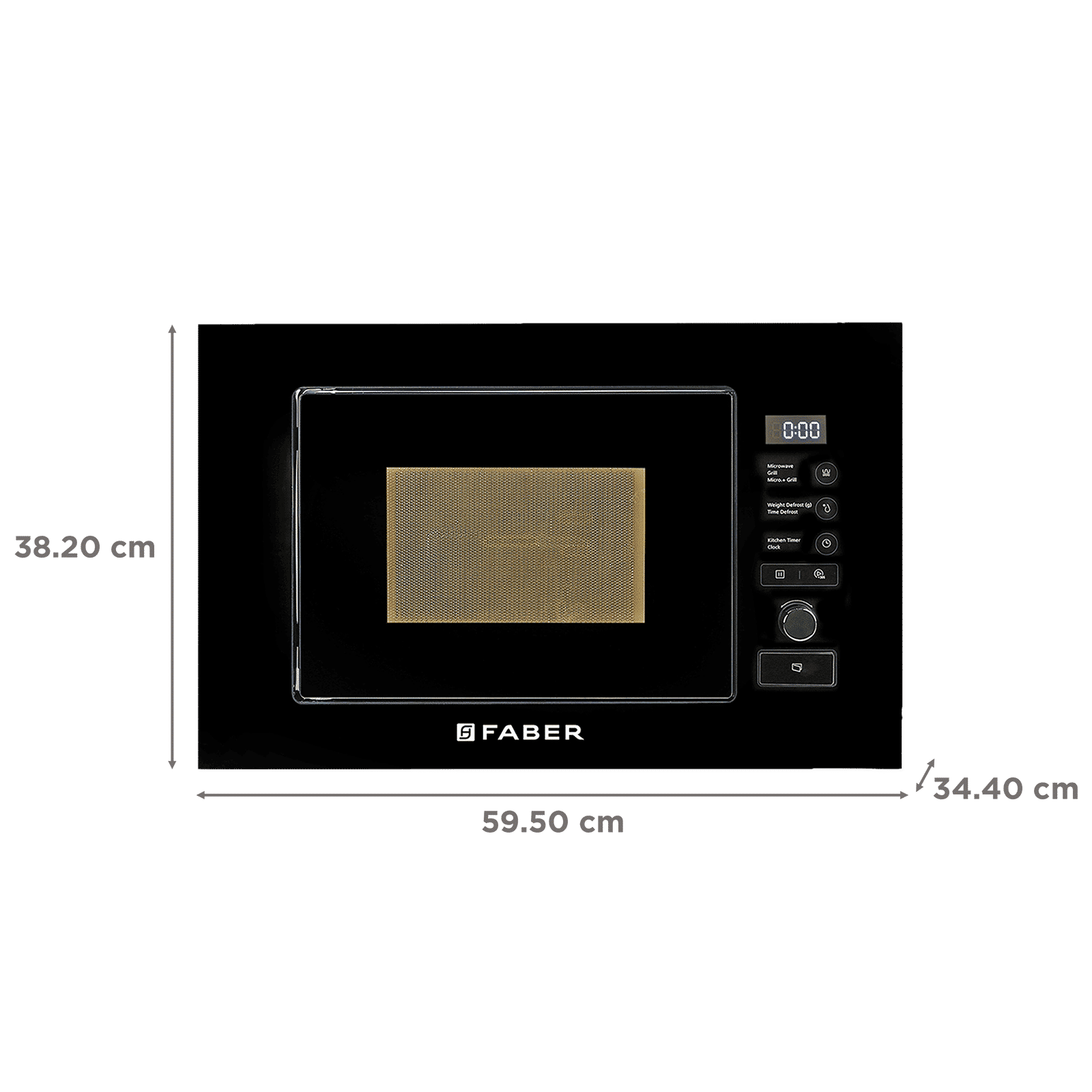 FABER FBIMWO SG BK 20L 60cm Built-in Microwave with 10 Autocook Menus (131.0520.808, Black)_2