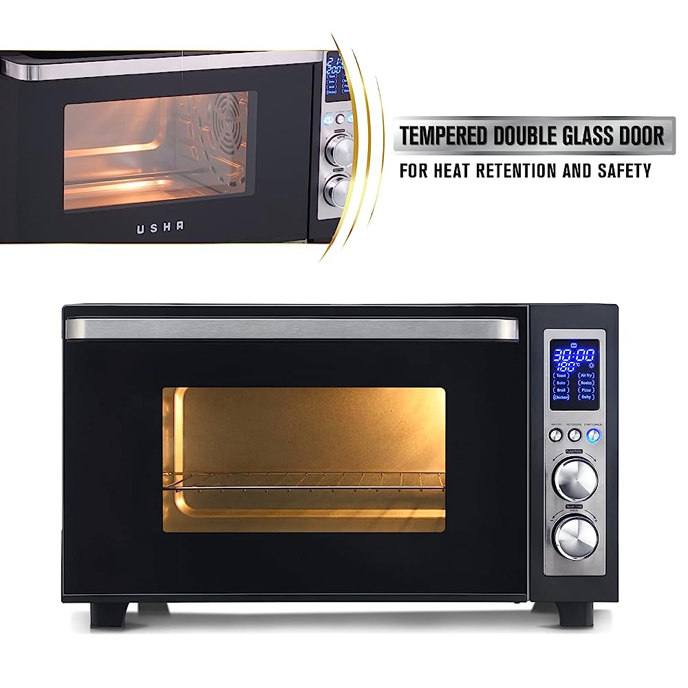 USHA Calypso 30L Oven Toaster Grill with Motorized Rotisserie (OTGW30DRC, Black)_7