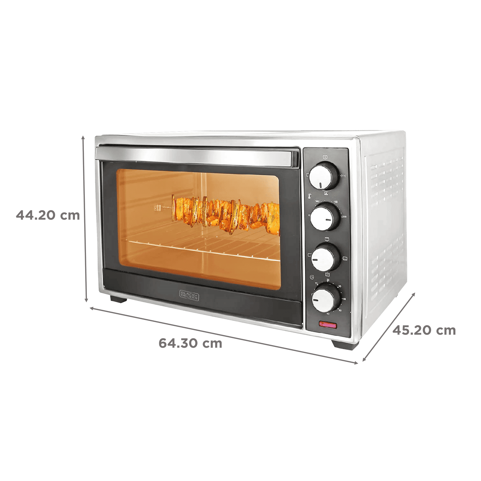 BLACK+DECKER 60L Oven Toaster Grill with Rotisserie & Convection Function (Silver/Grey)_2