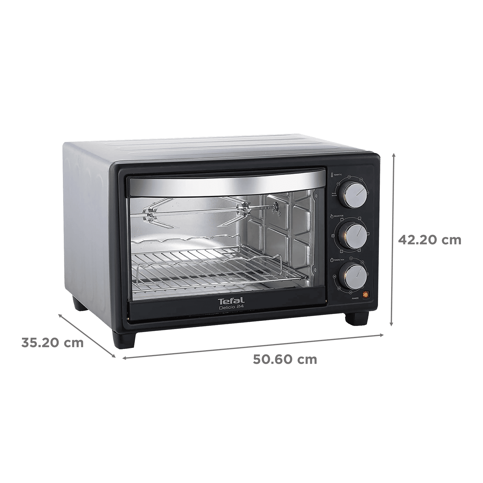 Tefal Delicio 24L Oven Toaster Grill with Motorized Rotisserie (Black/Silver)_2