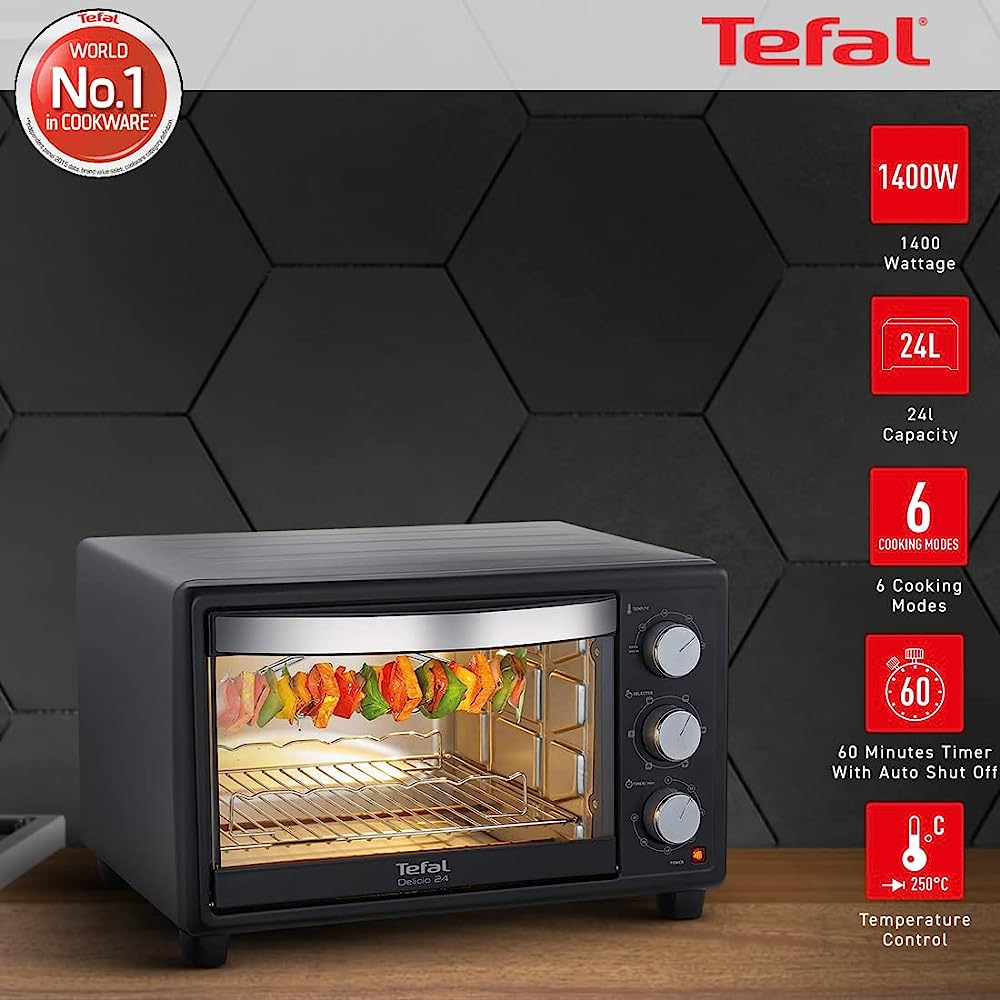 Tefal Delicio 24L Oven Toaster Grill with Motorized Rotisserie (Black/Silver)_7