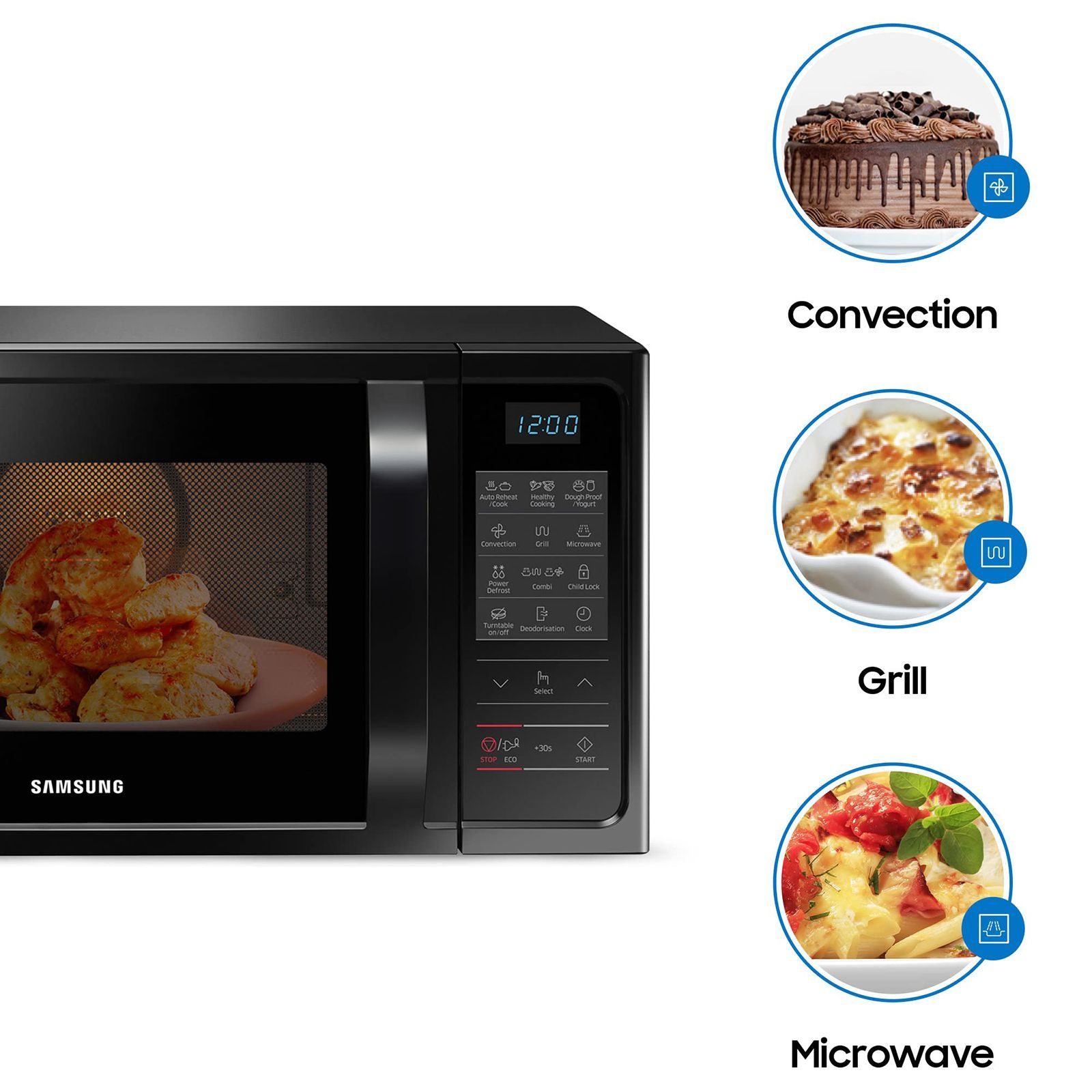 SAMSUNG 28L Convection Microwave Oven with Quartz Convection Heater (Black)_14