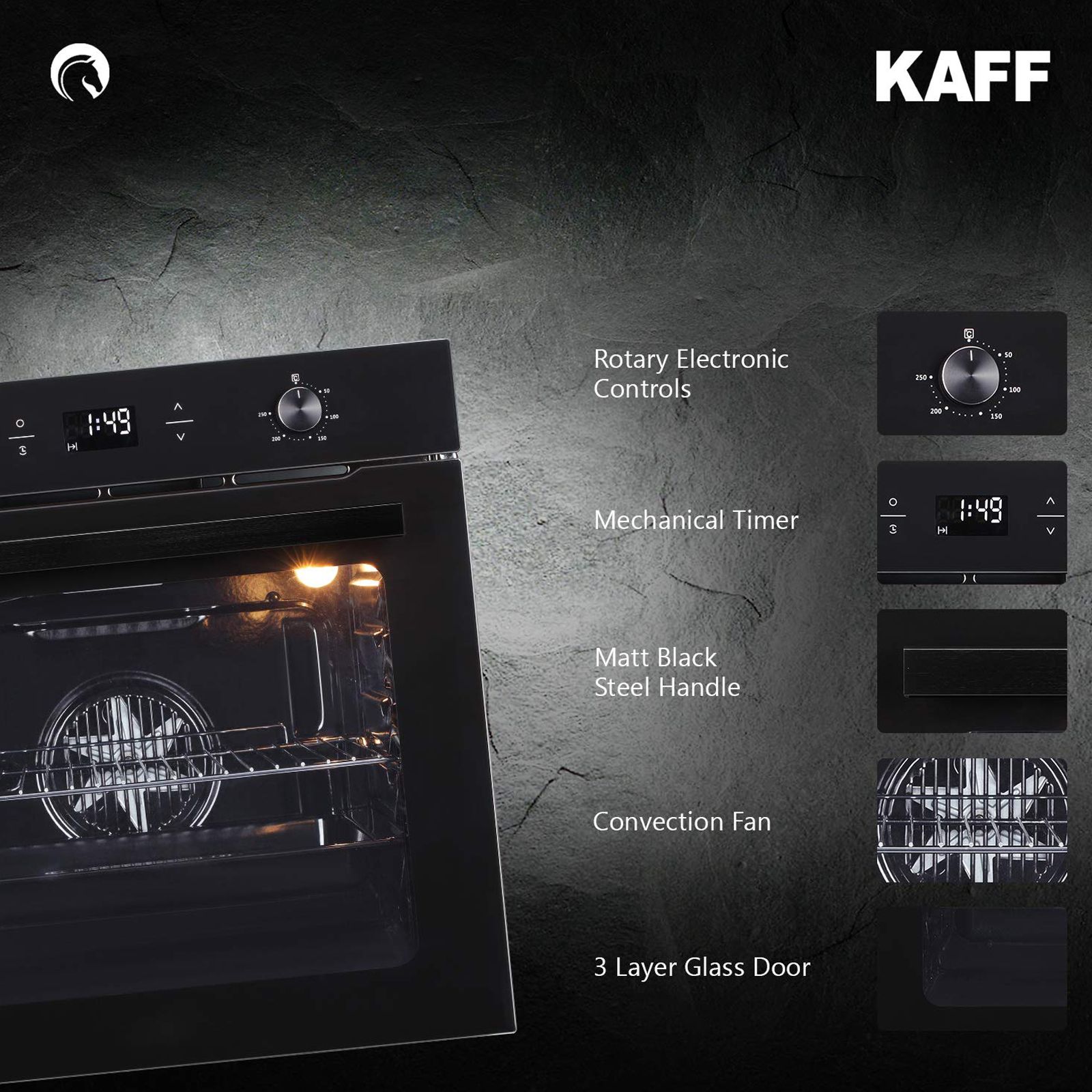 KAFF Series Collection 81L Built-in Electric Microwave Oven with 3 Layer Glass Door (OV 81 GIKF, Black) KAFF Series Collection 81L Built-in Electric Microwave Oven with 3 Layer Glass Door (OV 81 GIKF, Black)_12