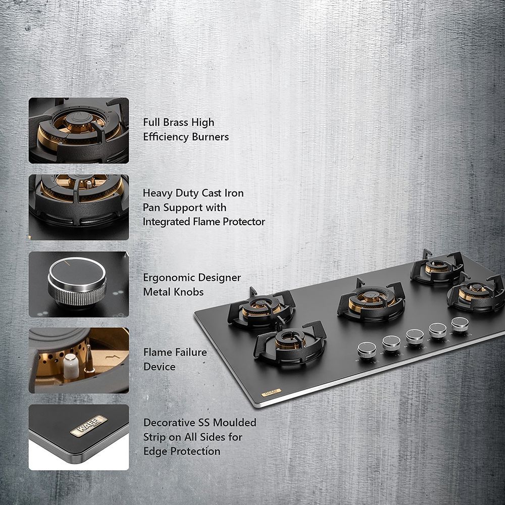 KAFF MSM 865 Glass Top 5 Burner Automatic Hob (Flame Failure Device, Black)_16