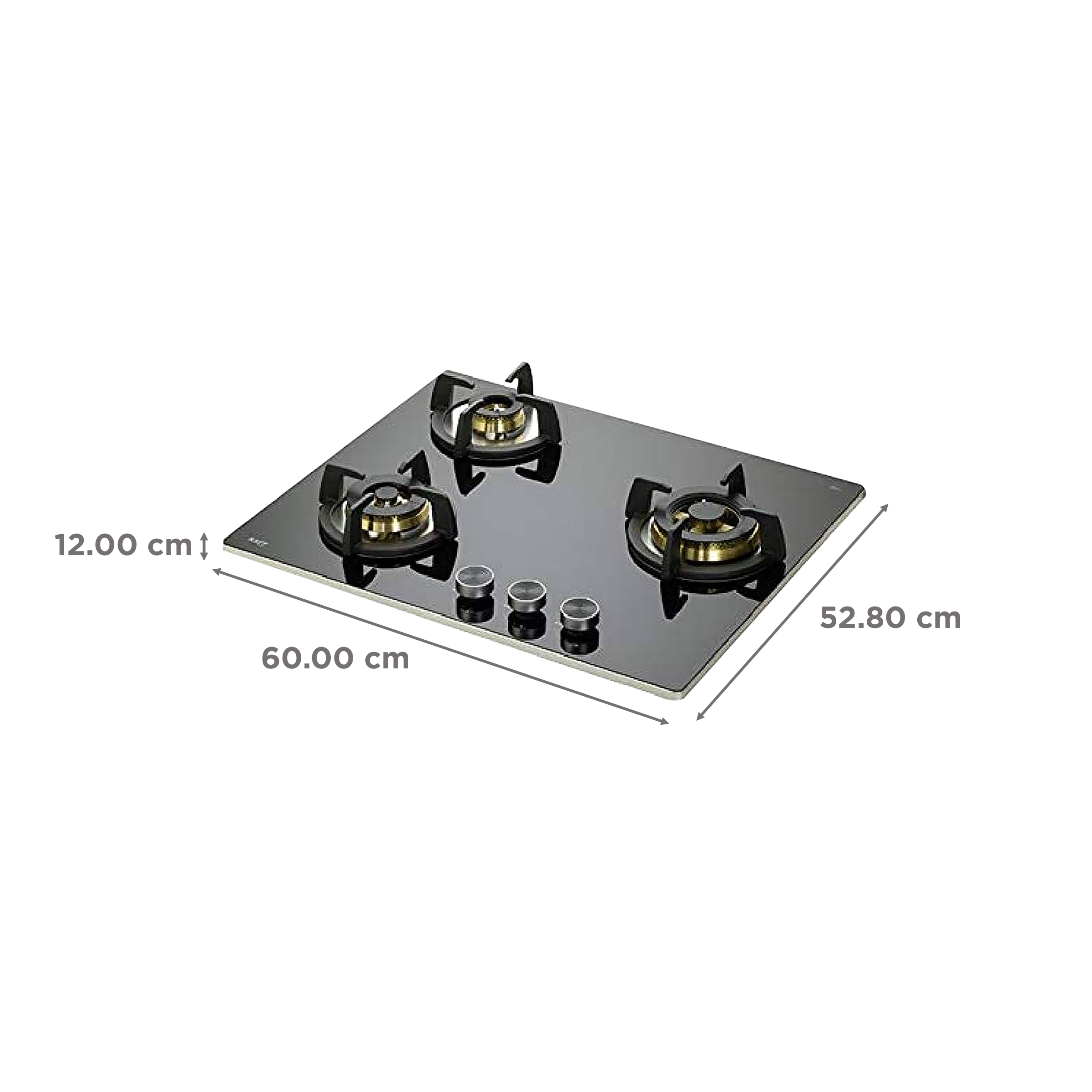KAFF Bellini Tempered Glass Top 3 Burner Automatic Electric Hob (Flame Failure Device, Black)_2