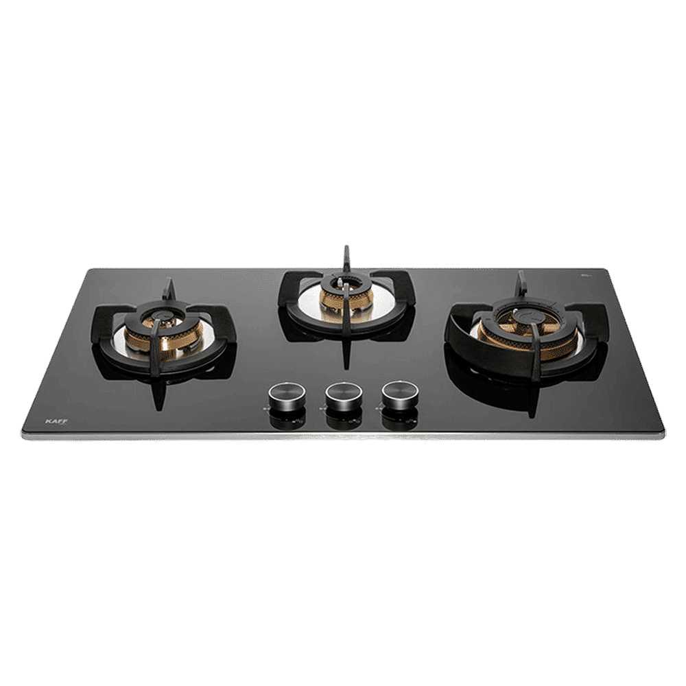 KAFF Bellini Tempered Glass Top 3 Burner Automatic Electric Hob (Flame Failure Device, Black)_1