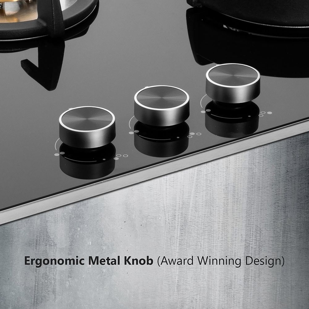 KAFF Bellini Tempered Glass Top 3 Burner Automatic Electric Hob (Flame Failure Device, Black)_15