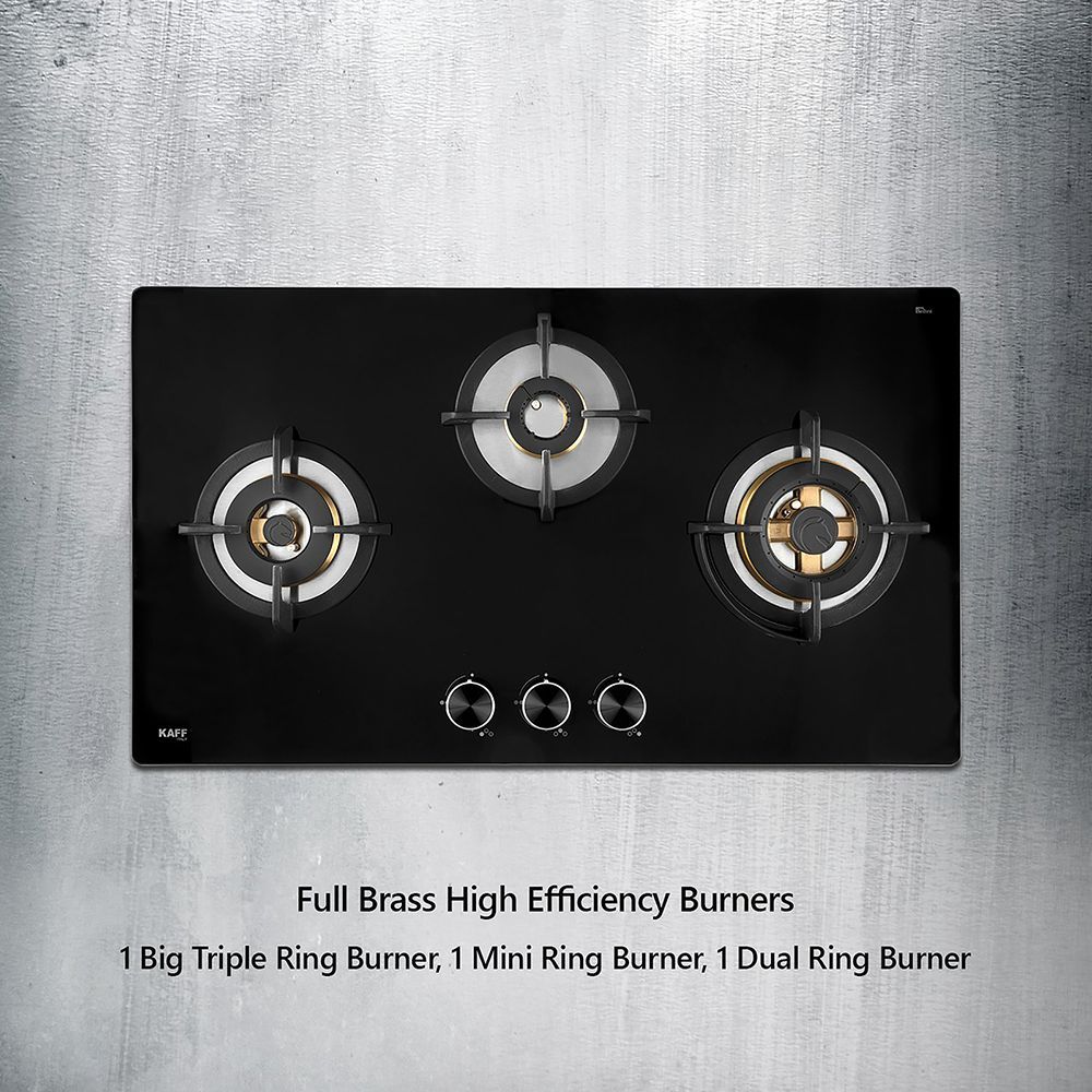 KAFF Bellini Tempered Glass Top 3 Burner Automatic Electric Hob (Flame Failure Device, Black)_16