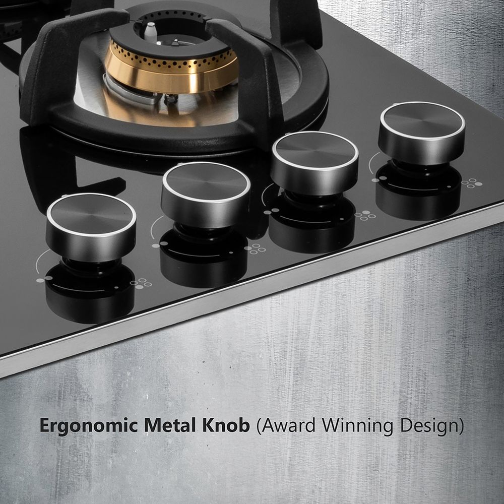 KAFF BLH-F 604 Tempered Glass Top 4 Burner Automatic Electric Hob (Flame Failure Device, Black)_14