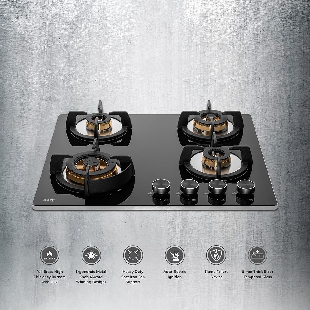 KAFF BLH-F 604 Tempered Glass Top 4 Burner Automatic Electric Hob (Flame Failure Device, Black)_17