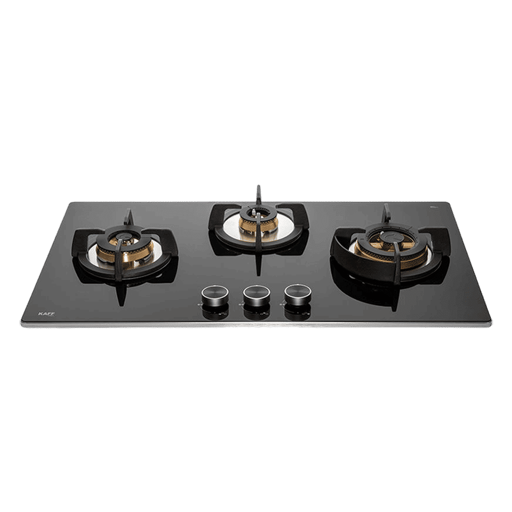 KAFF BLH-F 783X Tempered Glass Top 3 Burner Automatic Electric Hob (Flame Failure Device, Black)_1