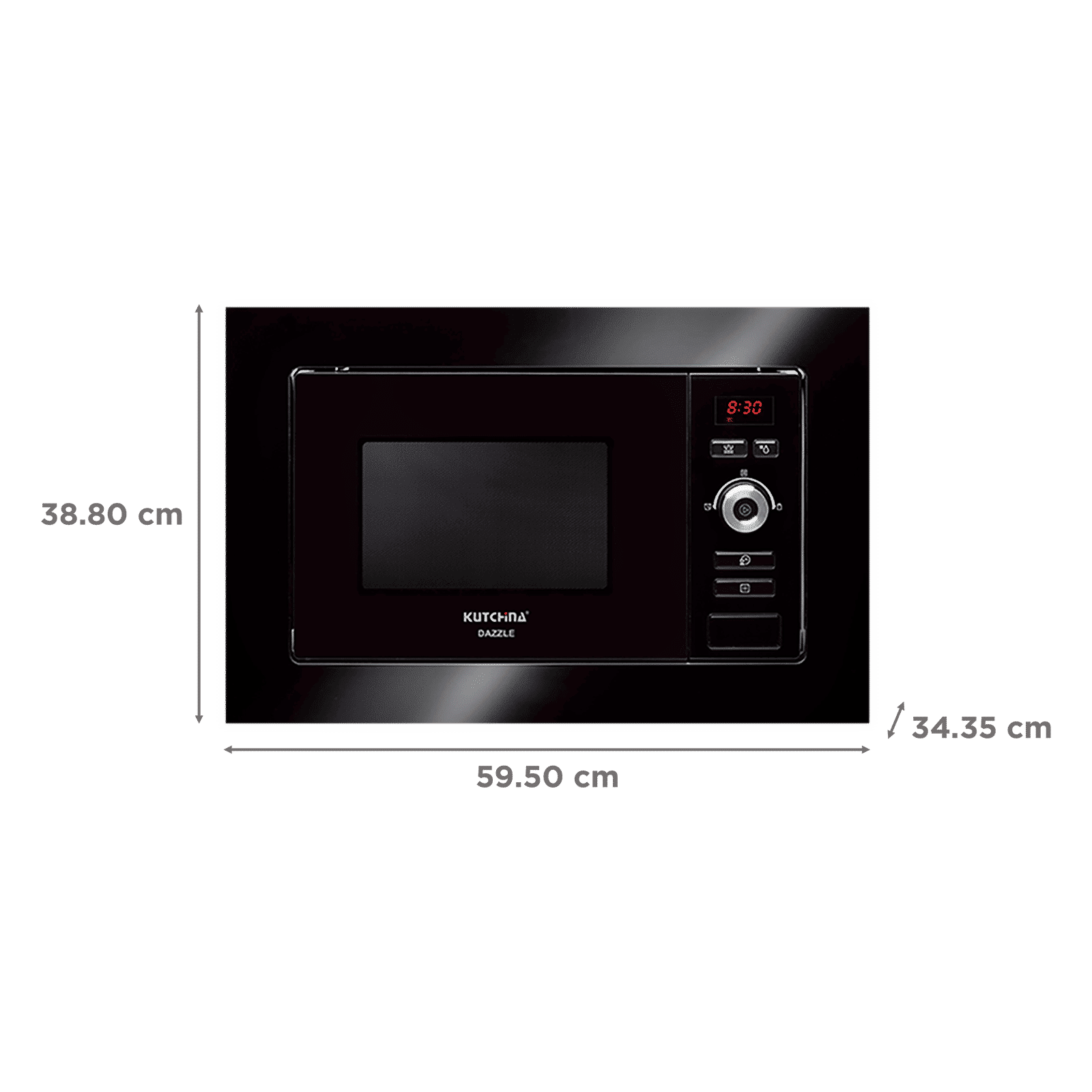 Kutchina Dazzle 22L 60cm Built-in Microwave with 8 Autocook Menus (243, Black)_2