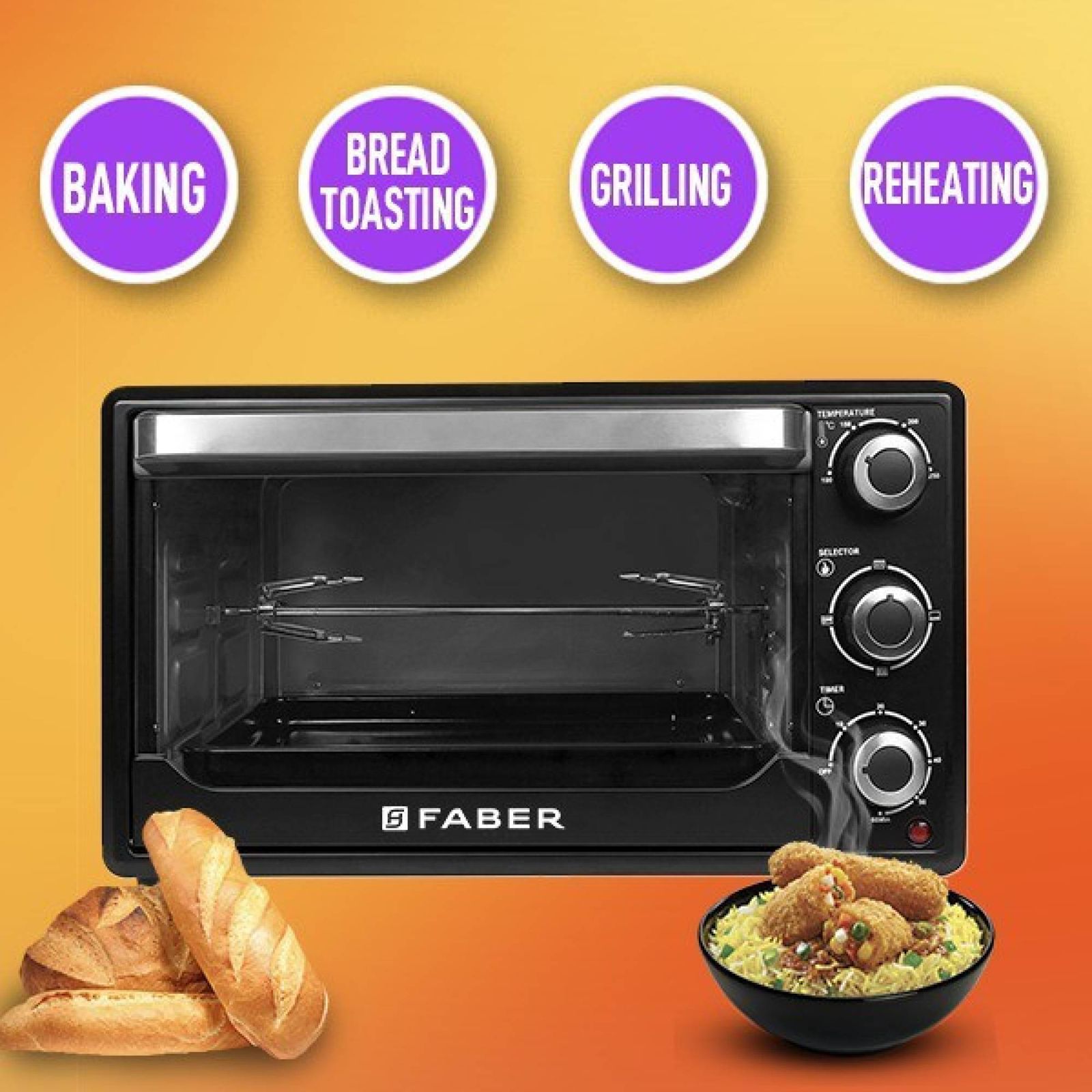 FABER FOTG 24L Oven Toaster Grill with Motorized Rotisserie (Black) FABER FOTG 24L Oven Toaster Grill with Motorized Rotisserie (Black)_13