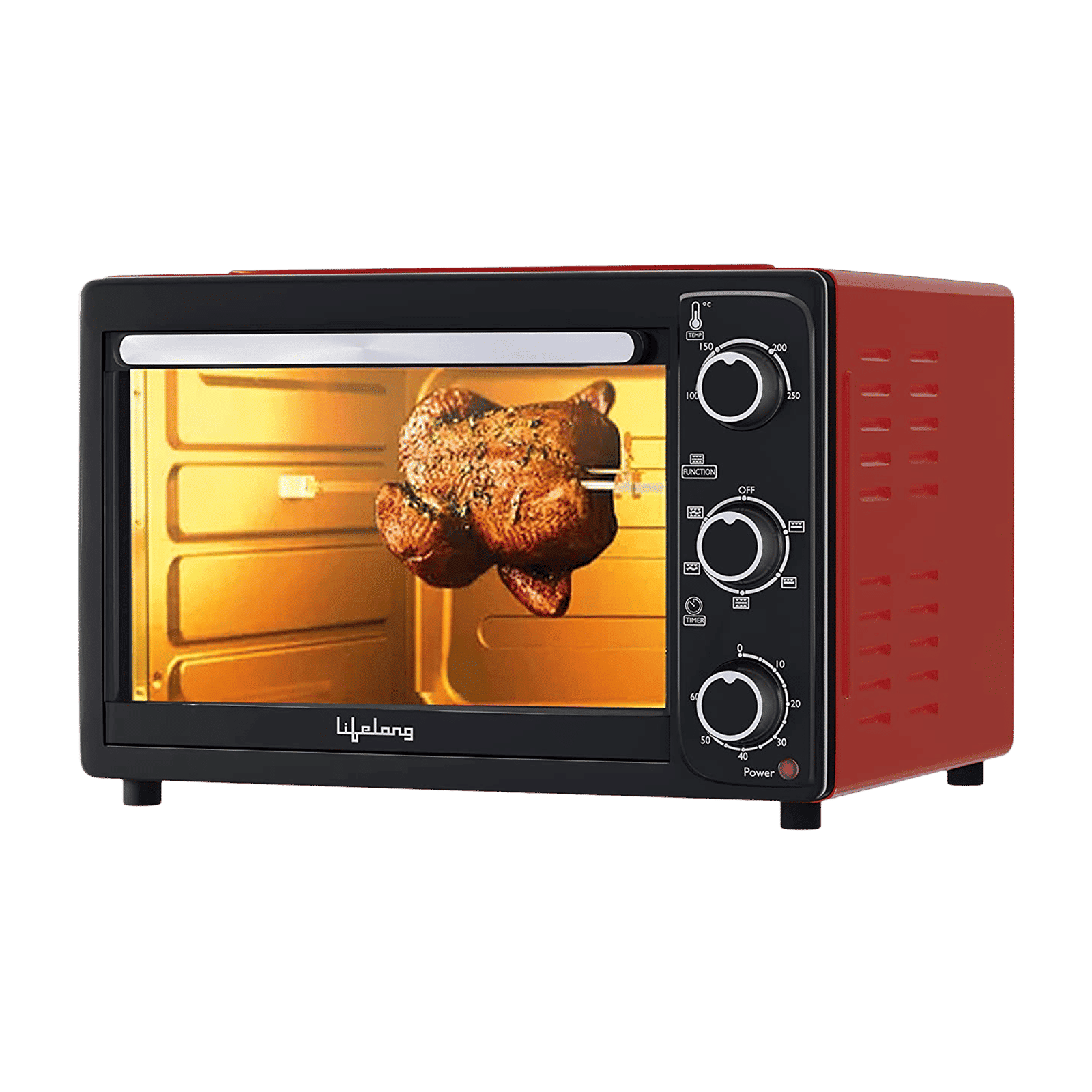 Lifelong LLOT27 27L Oven Toaster Grill with Motorized Rotisserie (Red)_4