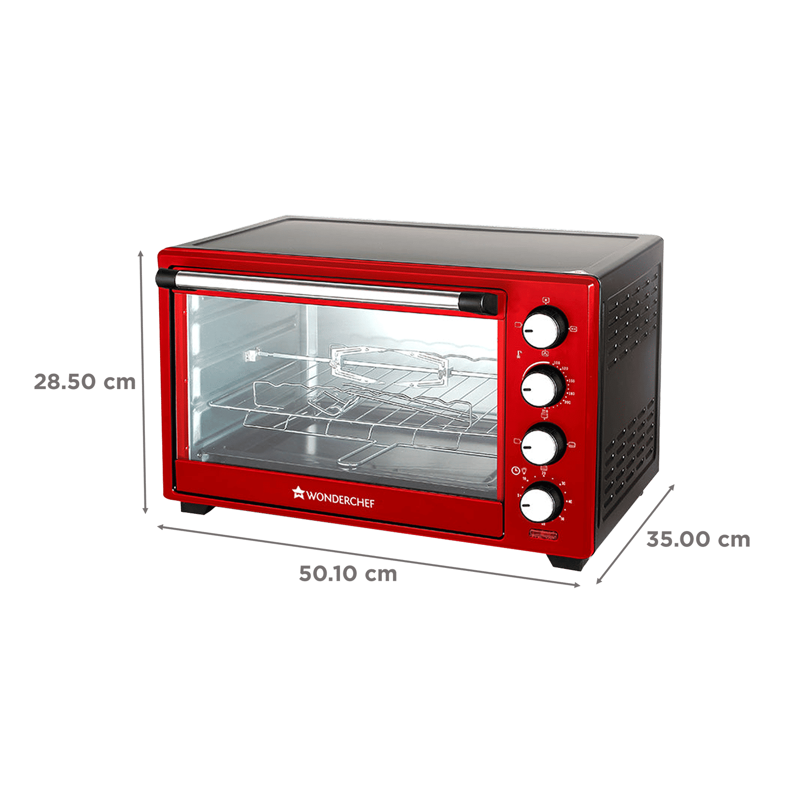 WONDERCHEF Crimson Edge 28L Oven Toaster Grill with Cutting Edge Technology (Red)_2