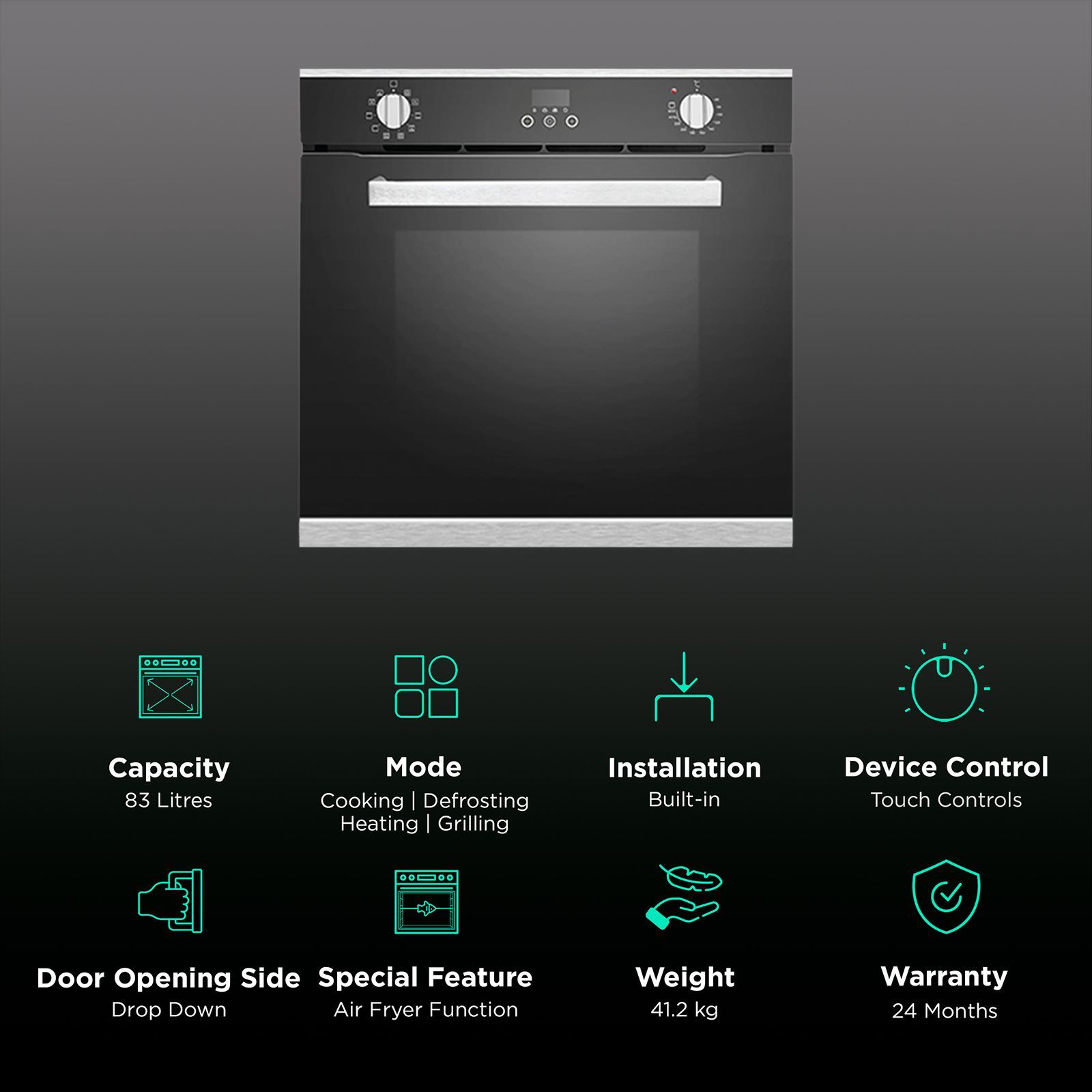 KAFF 83L Built-in Microwave Oven with True Convection Technology (Black)_3